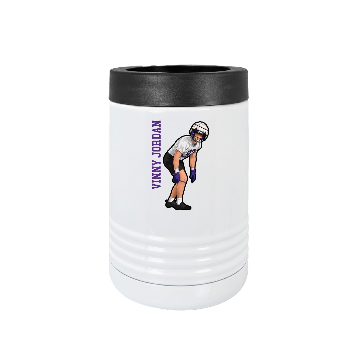 Beverage Holder — Name Vertical in White
