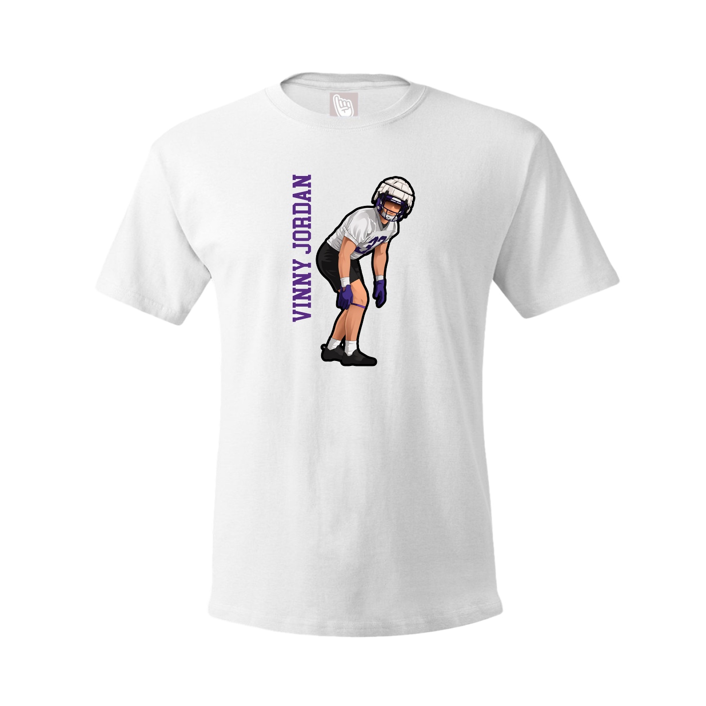 Tee — Name Vertical in White