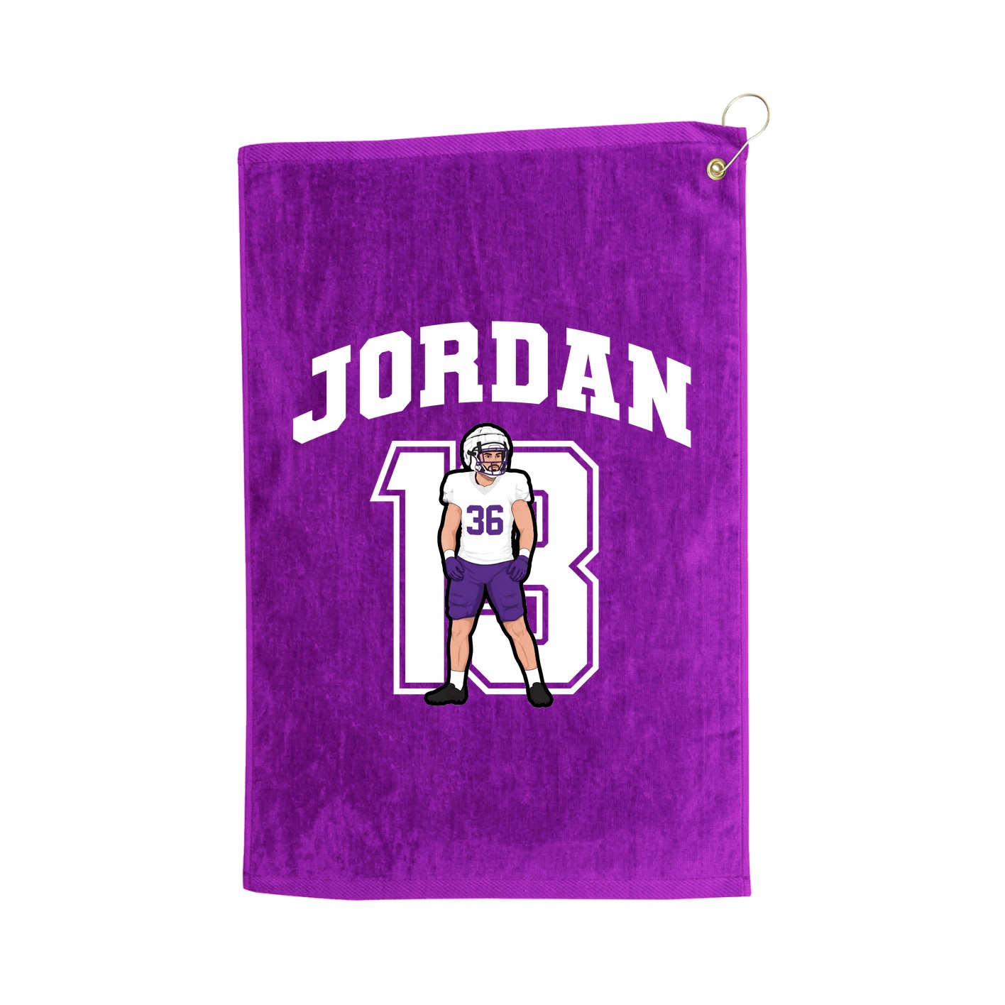 Golf Towel — Number in Purple