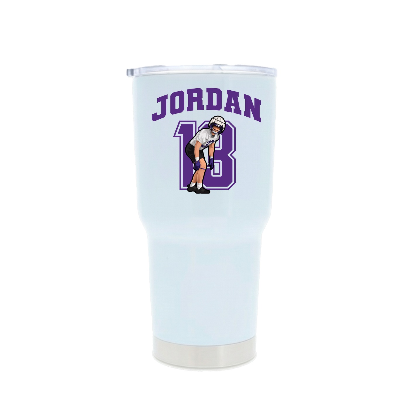 30oz Stainless Steel Tumbler — Number in White