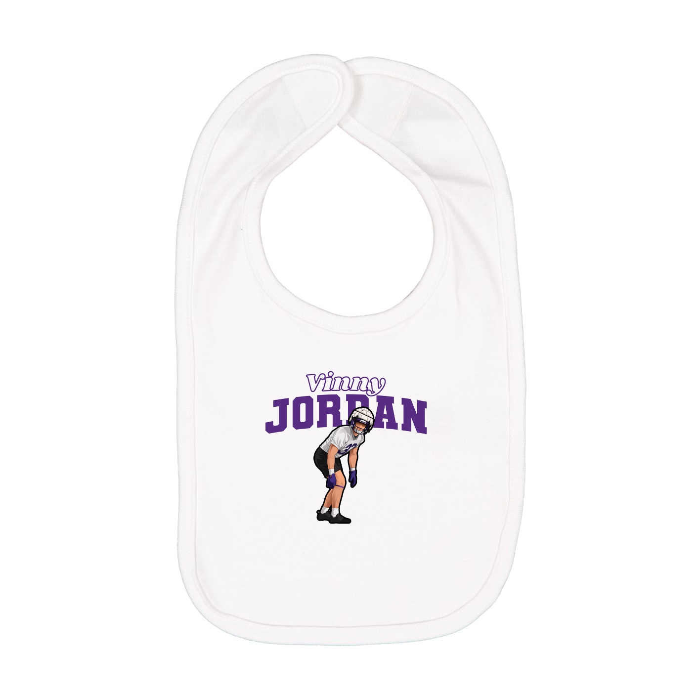 Infant Bib — Name Arch in White
