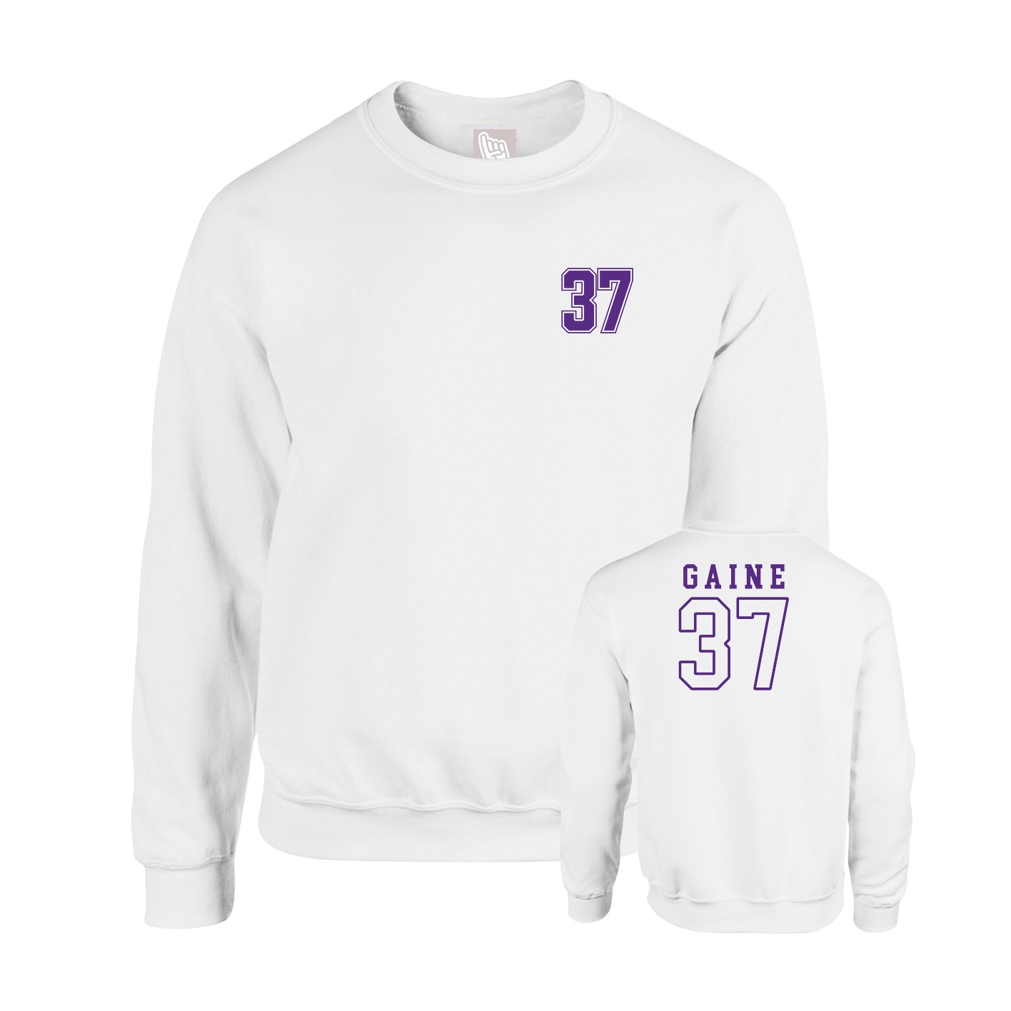 Fleece Crew — Chest Back in White
