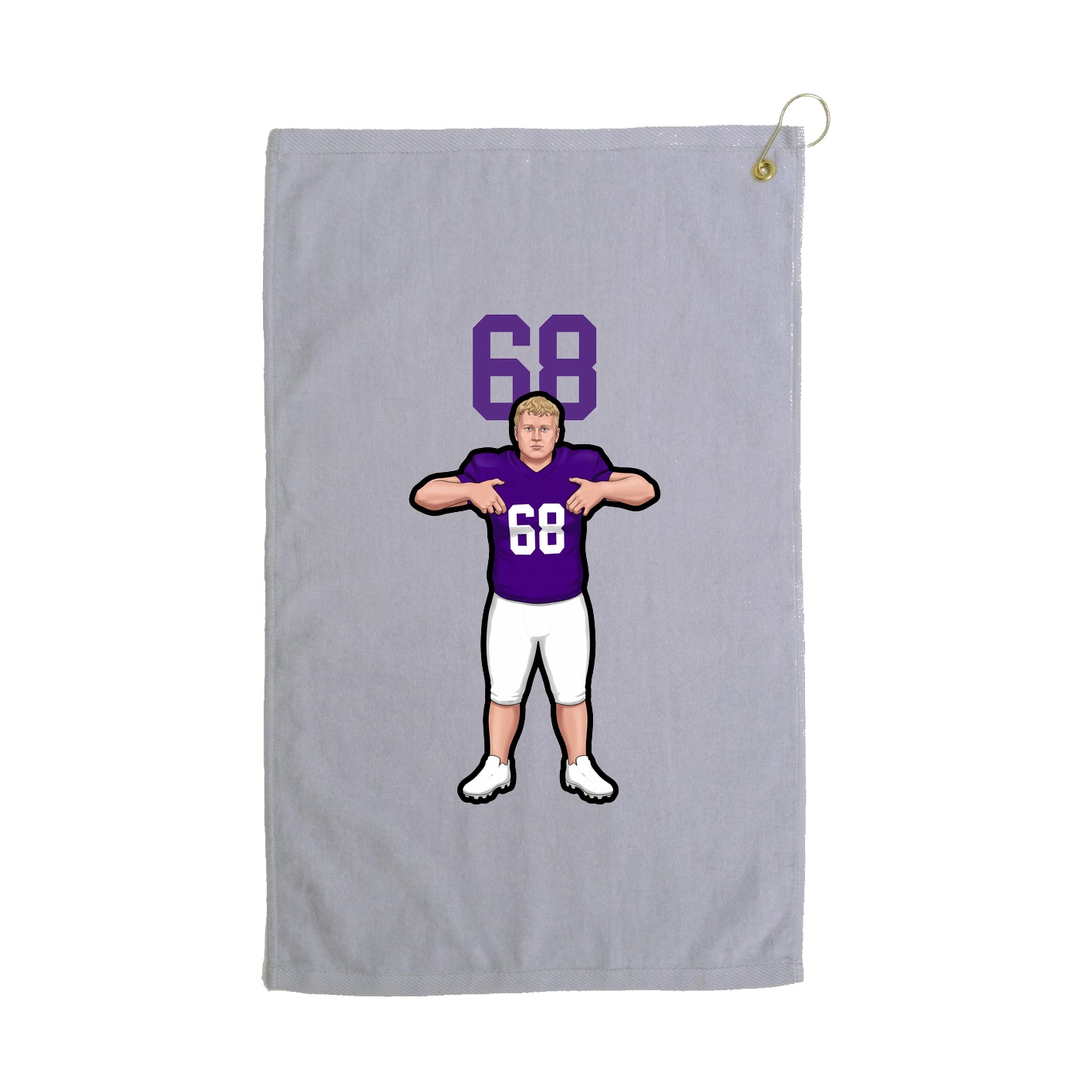 Golf Towel — Number Top in Grey