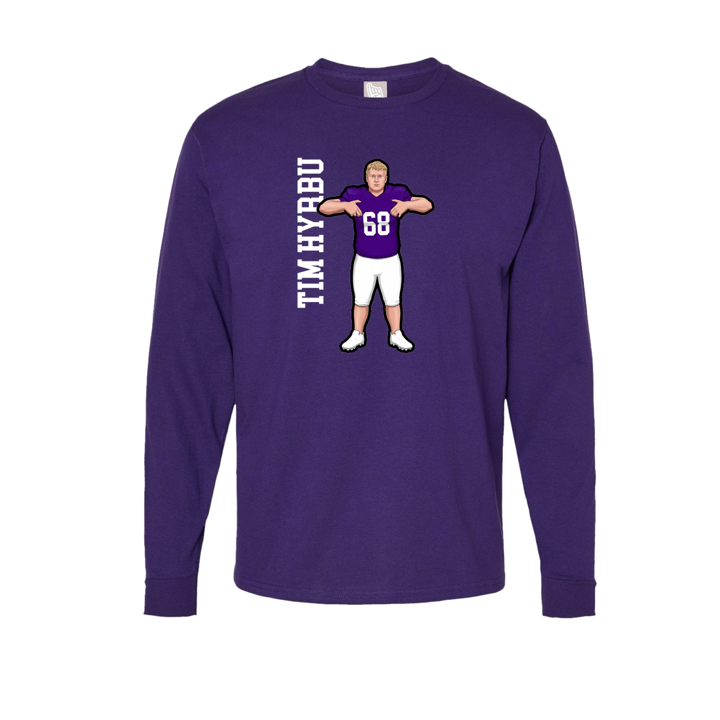 Long Sleeve Tee — Name Vertical in Purple