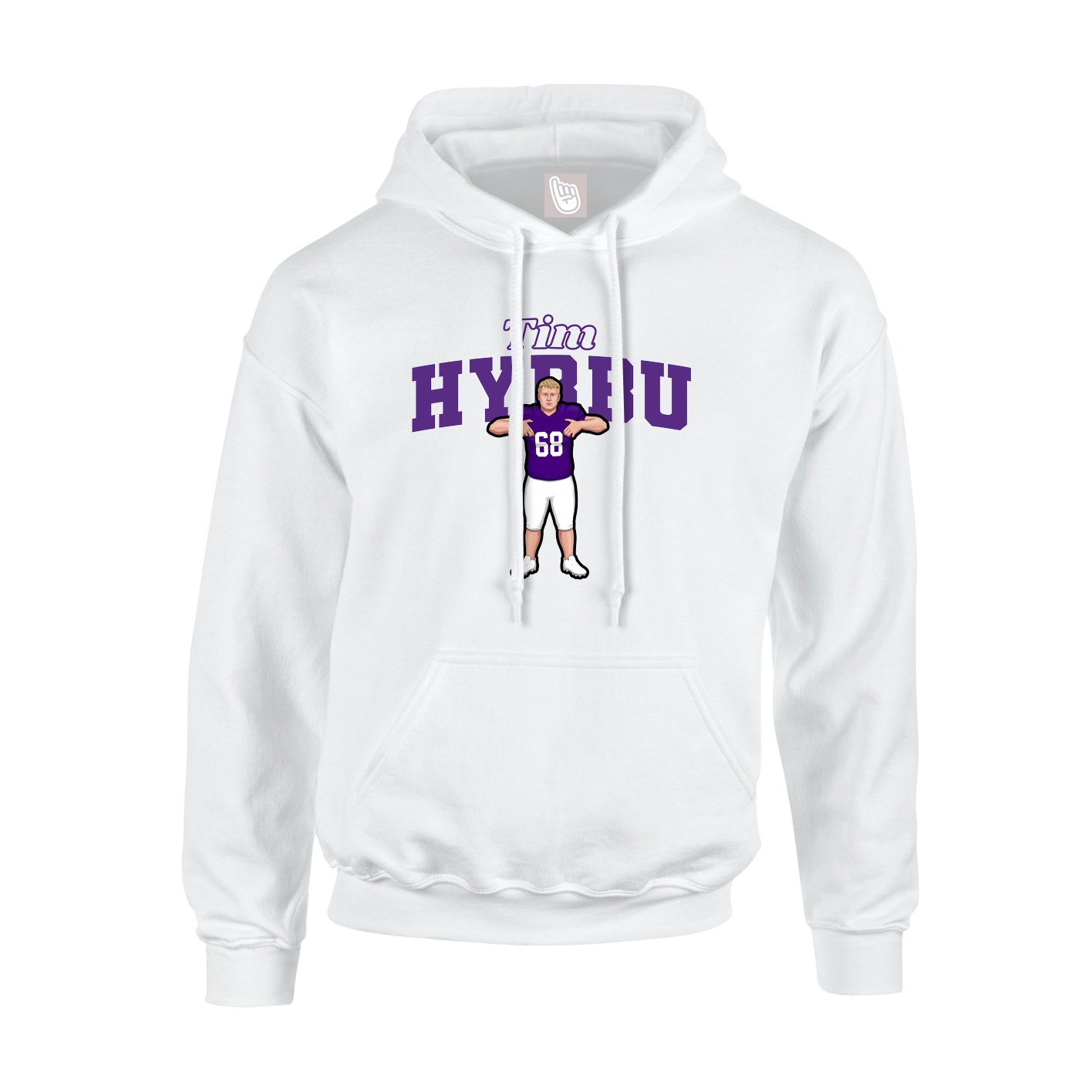 Youth Hoodie — Name Arch in White
