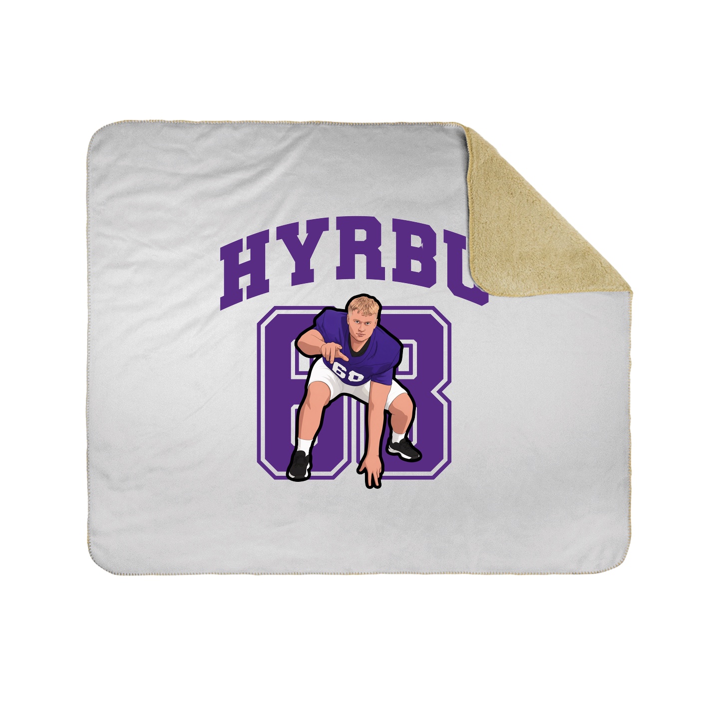 Throw Blanket — Number in White