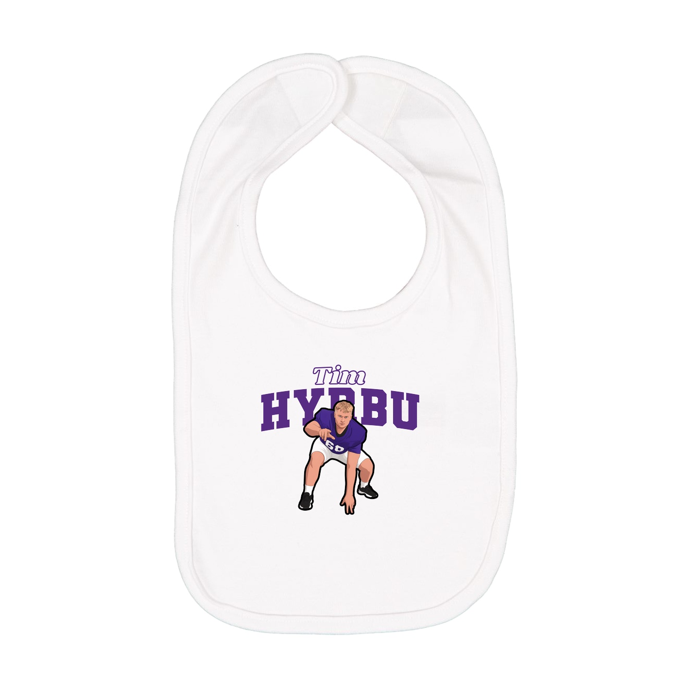 Infant Bib — Name Arch in White