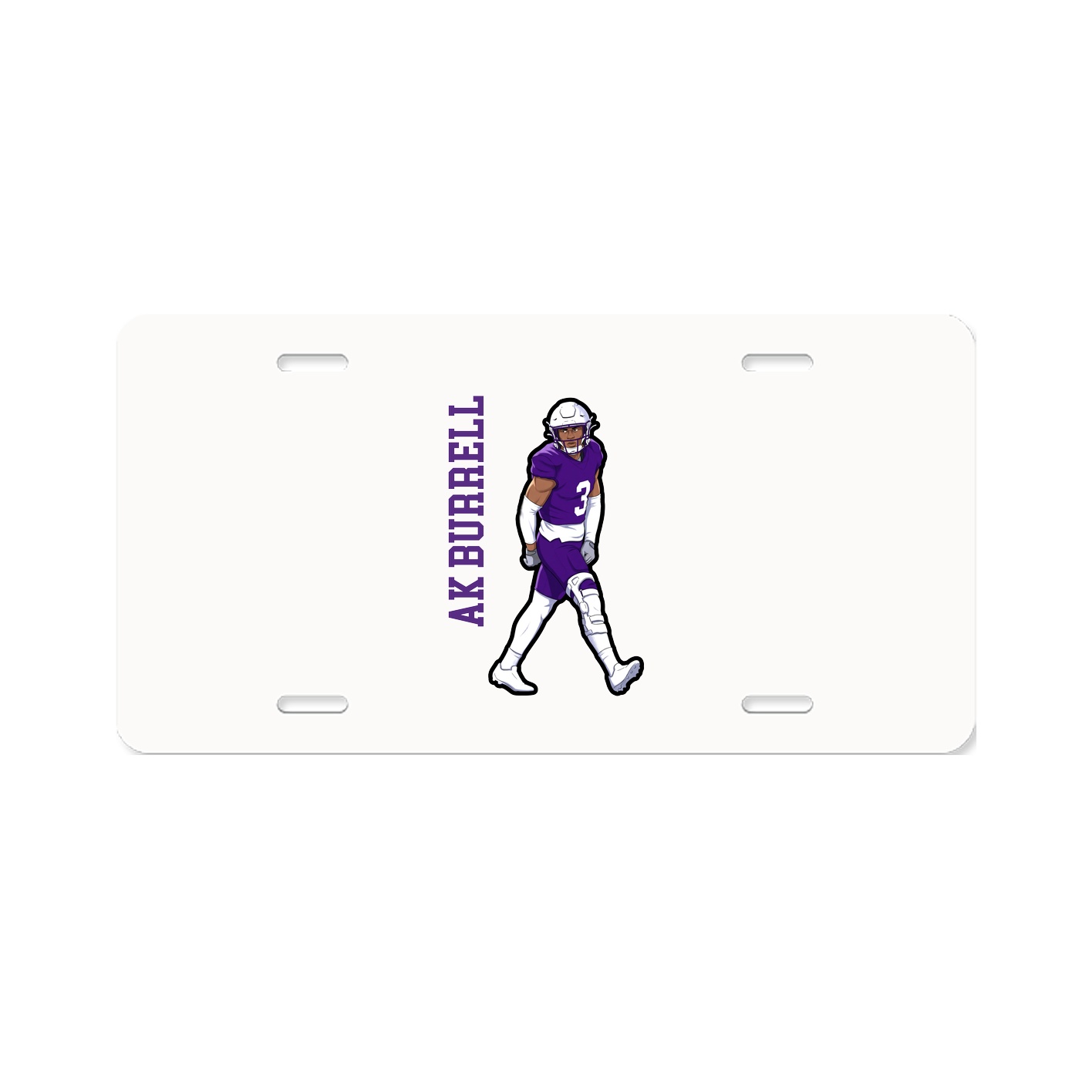 License Plate — Name Vertical in Classic