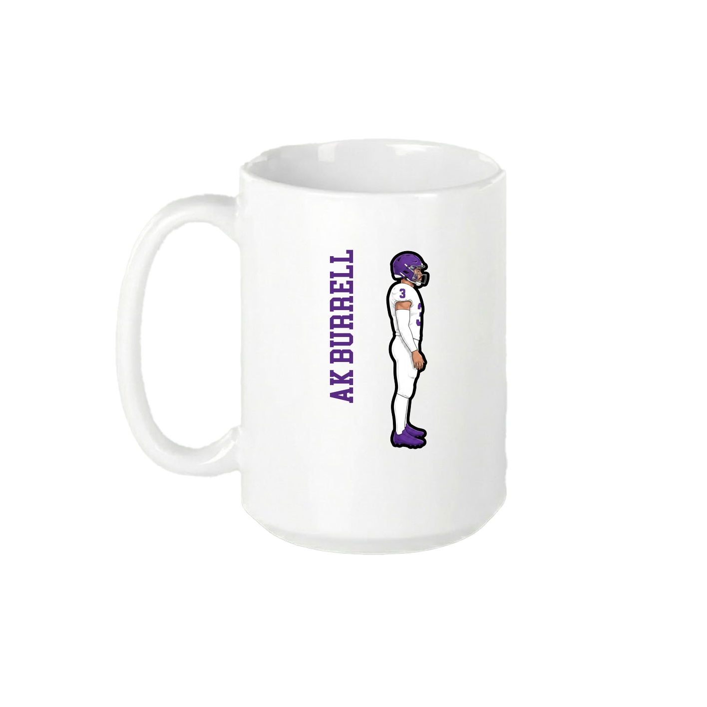 15oz Coffee Mug — Name Vertical in White