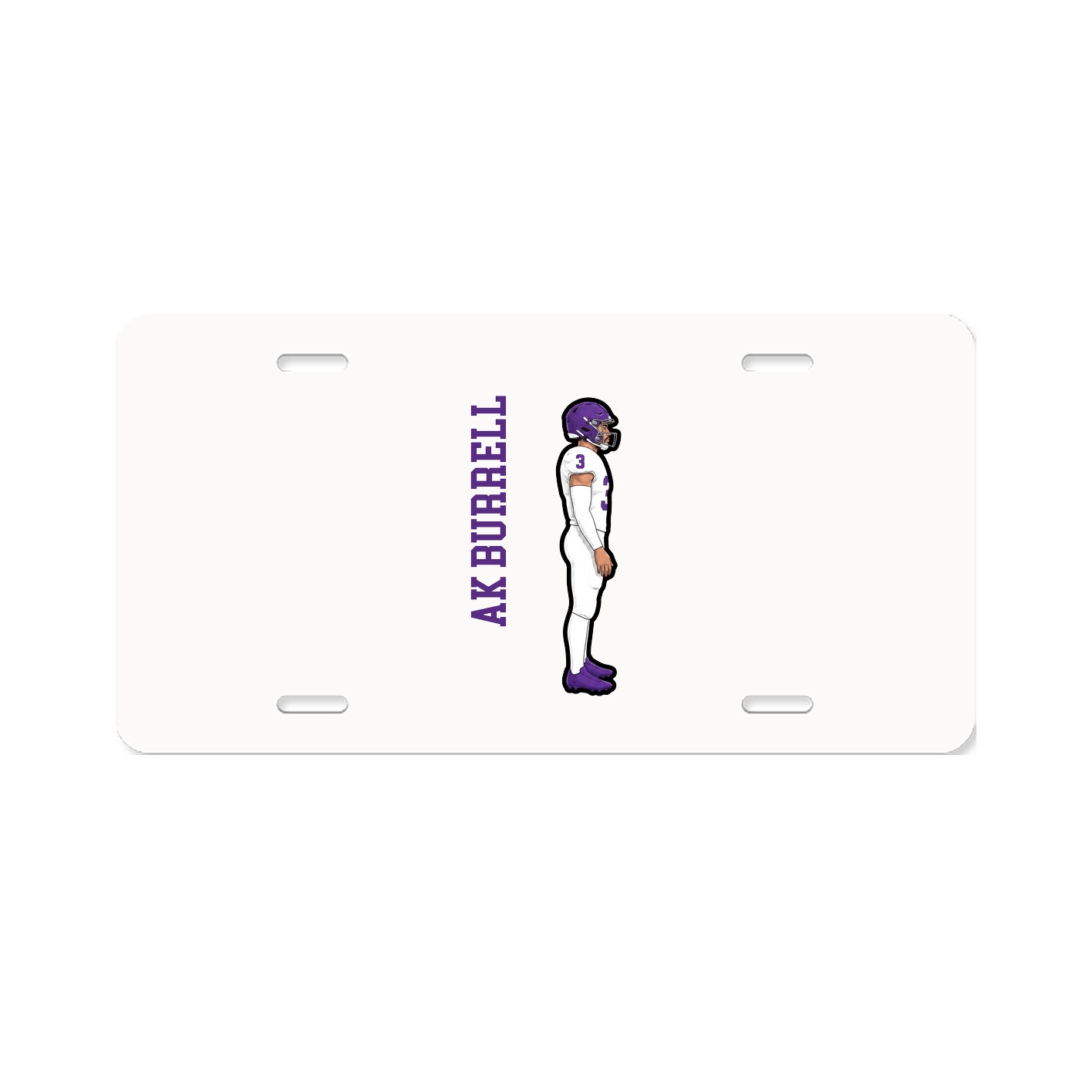 License Plate — Name Vertical in Classic