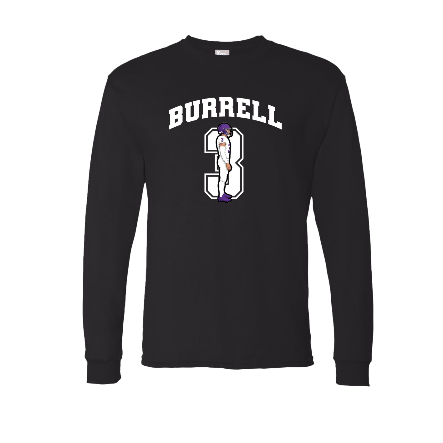 Long Sleeve Tee — Number in Black