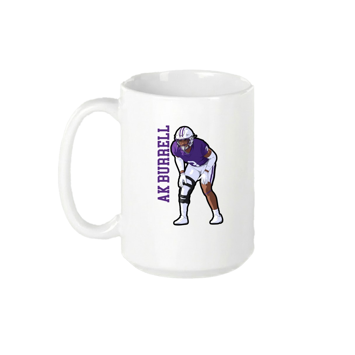 15oz Coffee Mug — Name Vertical in White