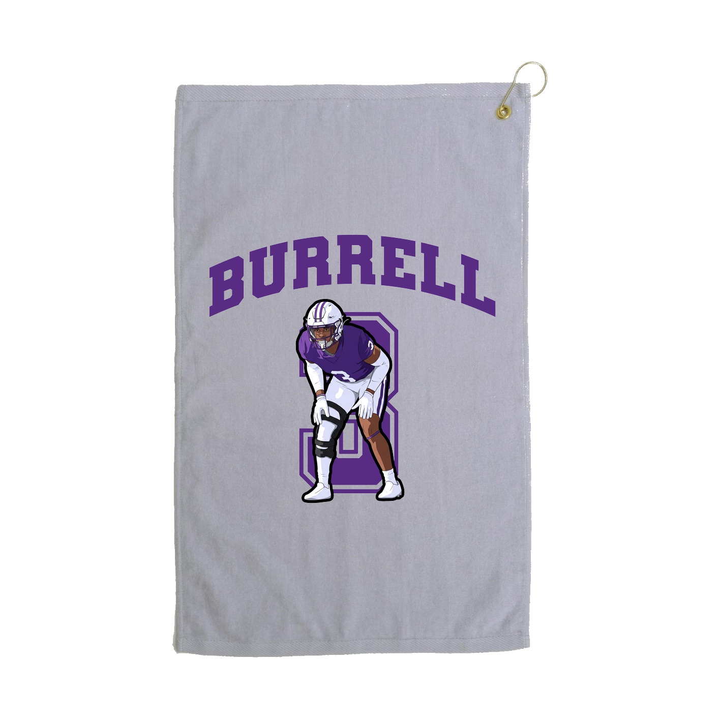 Golf Towel — Number in Grey