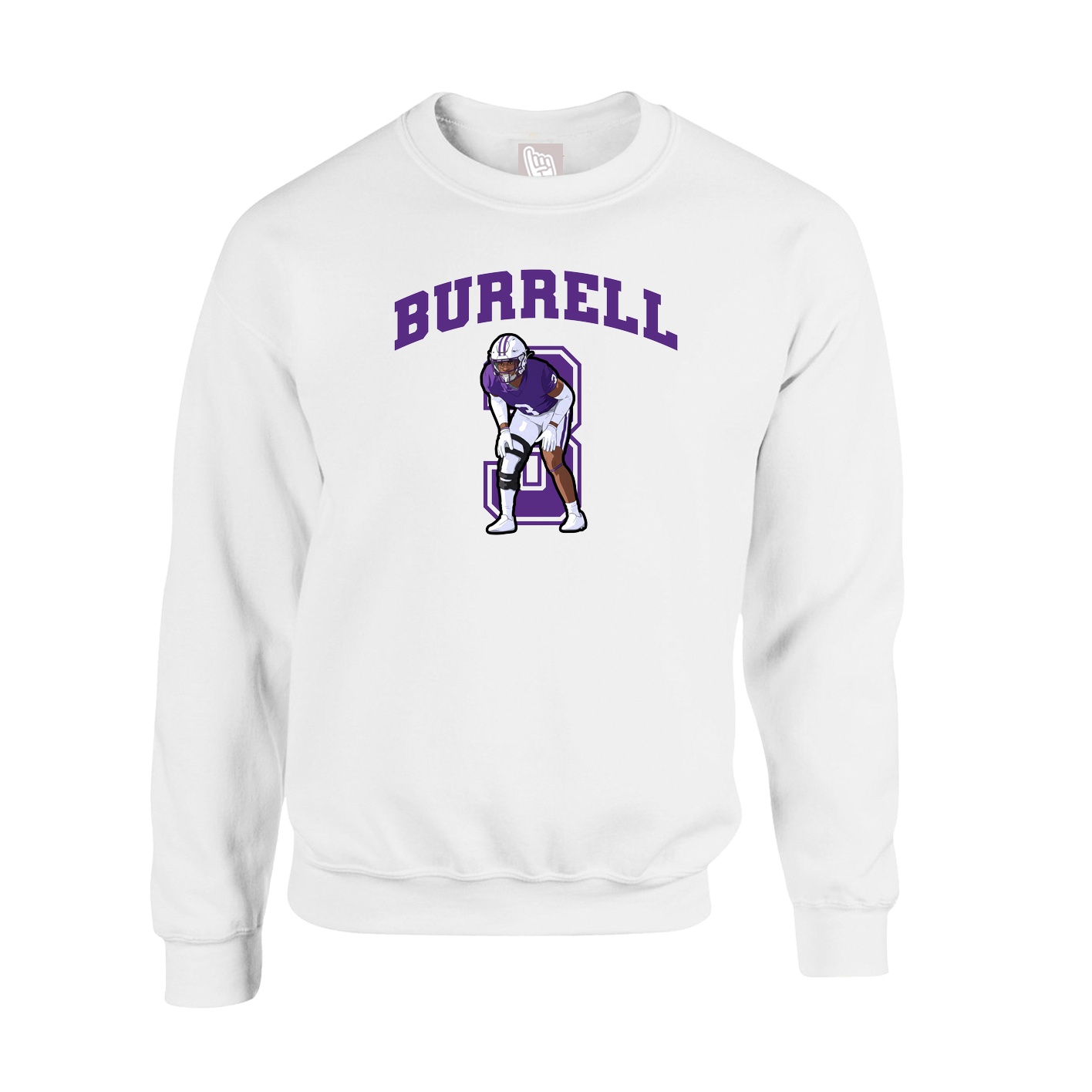 Fleece Crew — Number in White