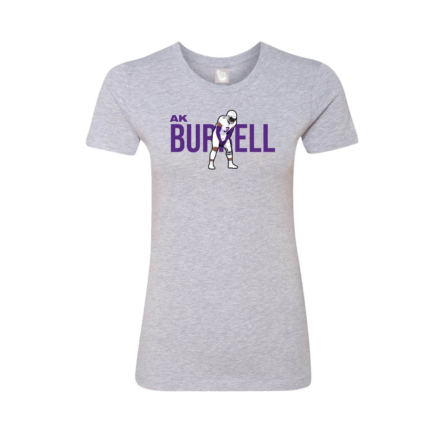 Fitted Women's Tee — Player Name in Grey