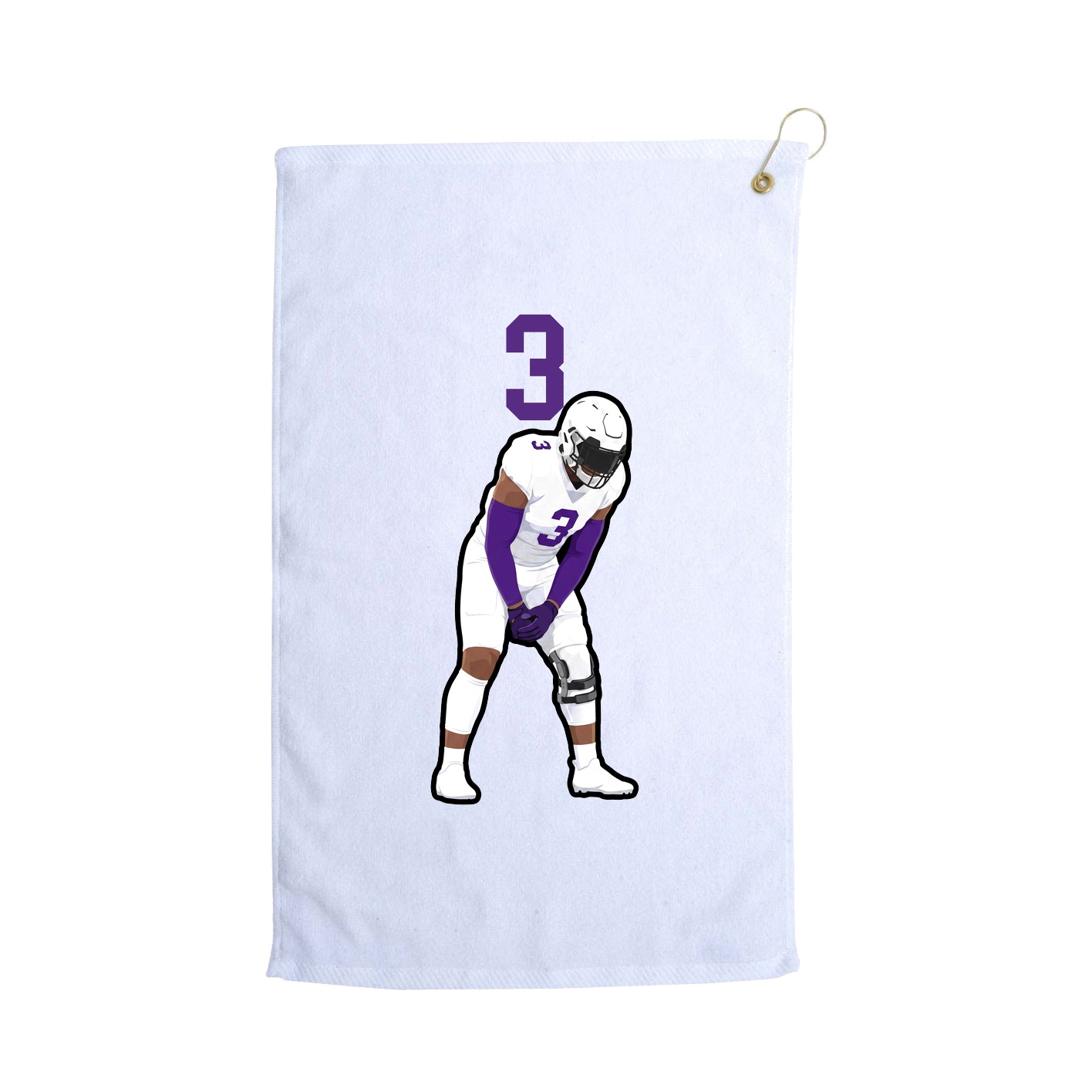 Golf Towel — Number Top in White