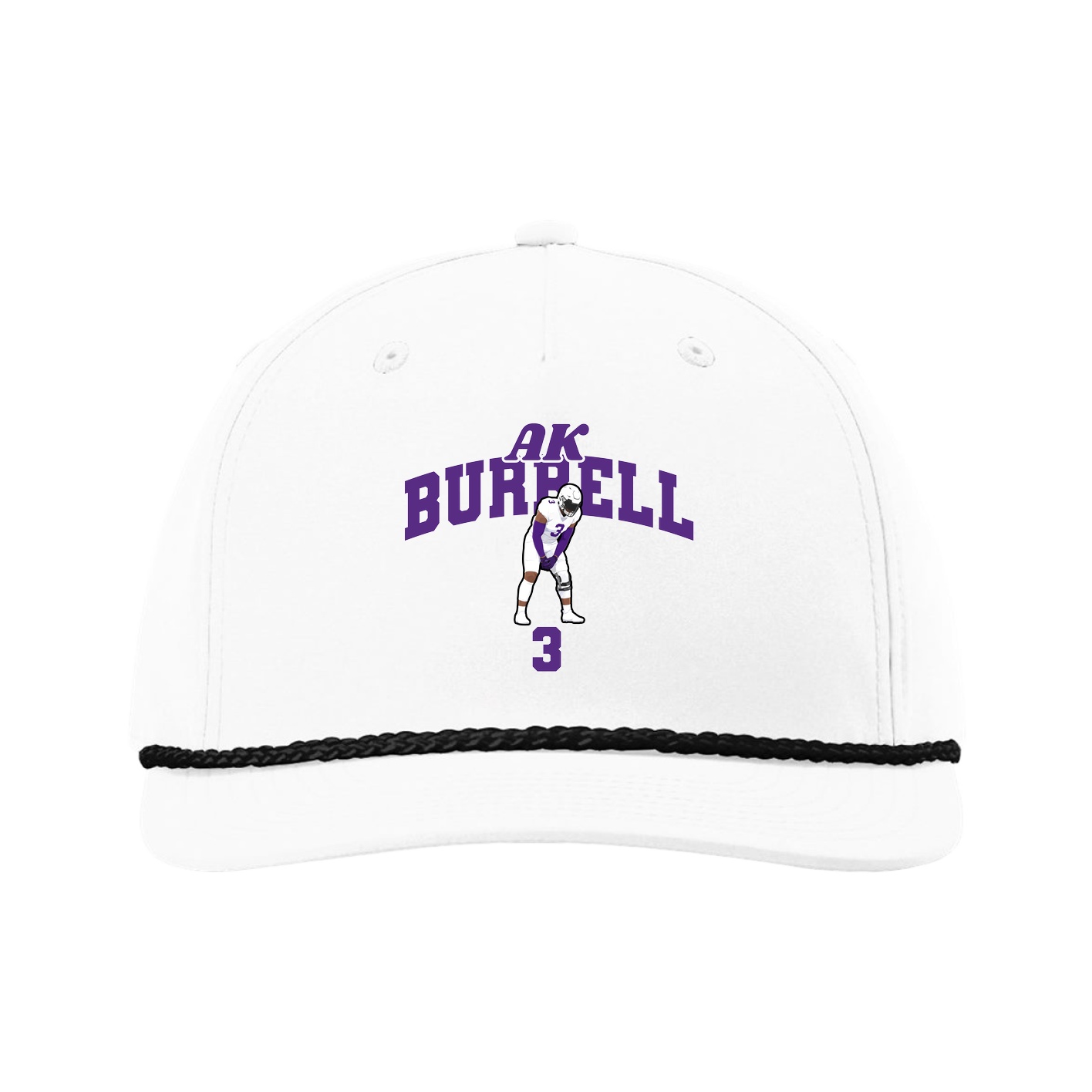 Five-Panel Classic Rope Cap — Signature Arch in White