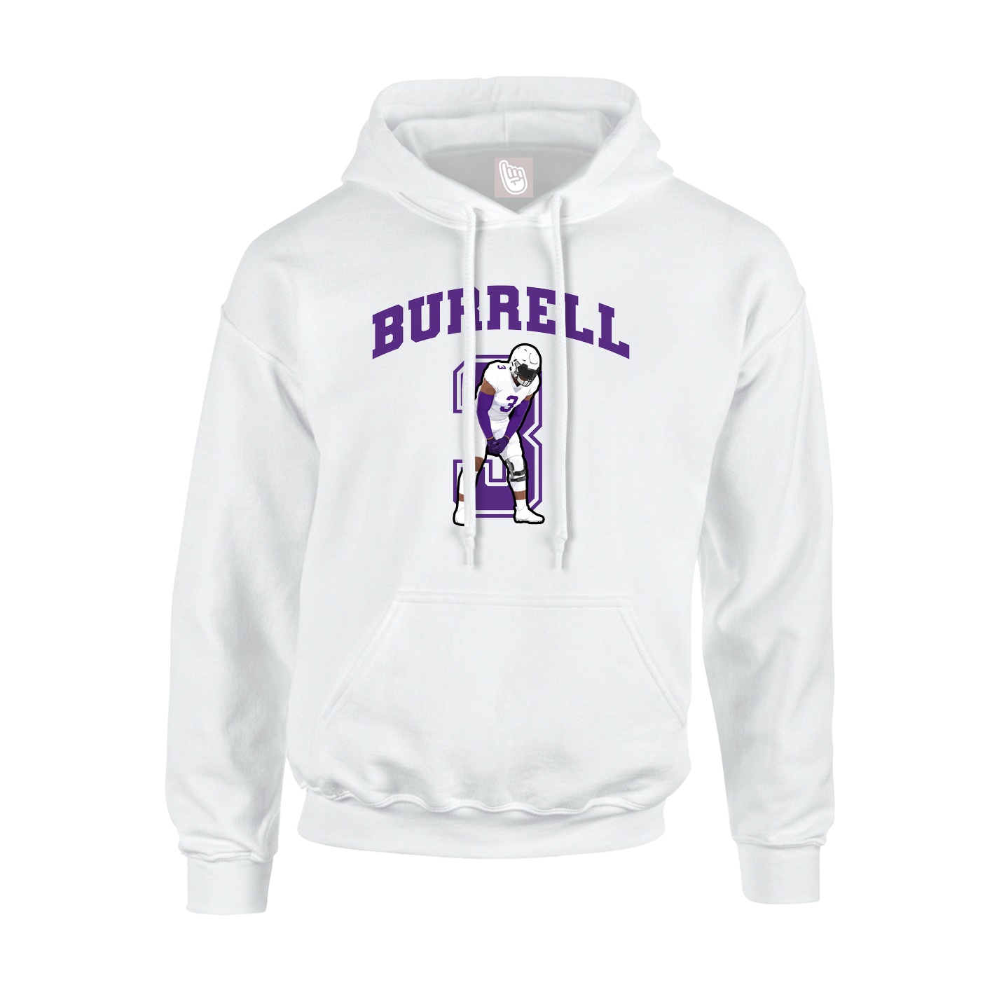 Hoodie — Number in White