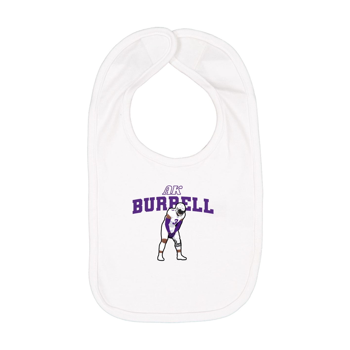 Infant Bib — Name Arch in White