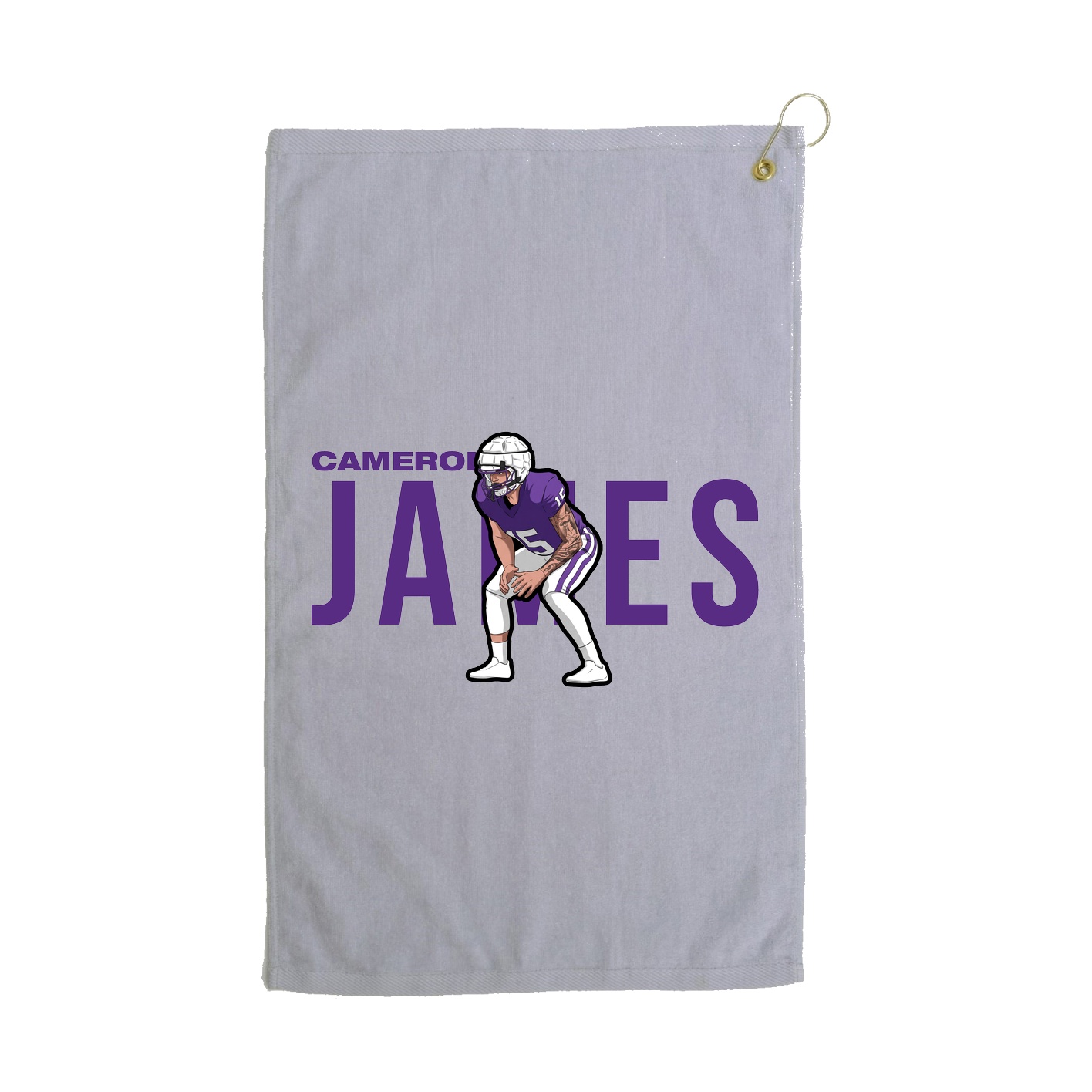 Golf Towel — Player Name in Grey