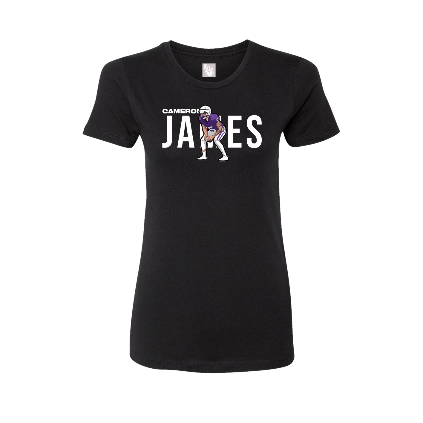 Fitted Women's Tee — Player Name in Black