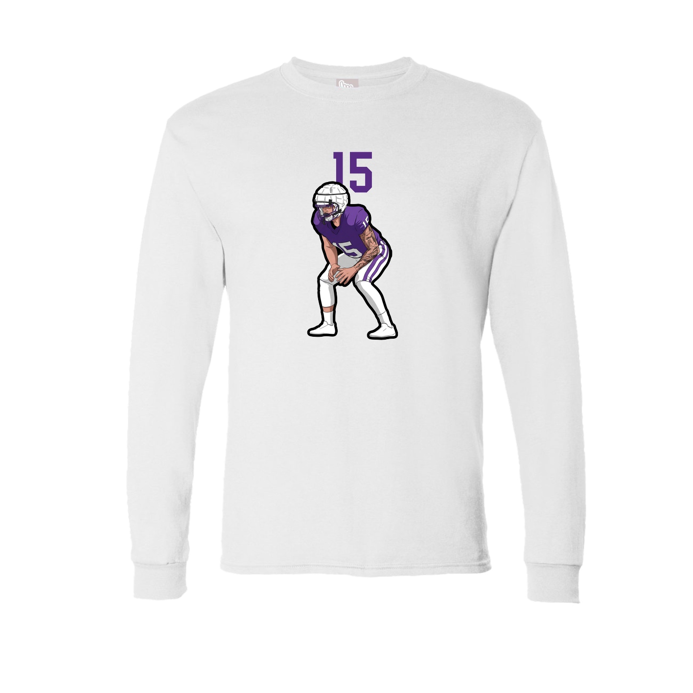 Long Sleeve Tee — Number Top in White