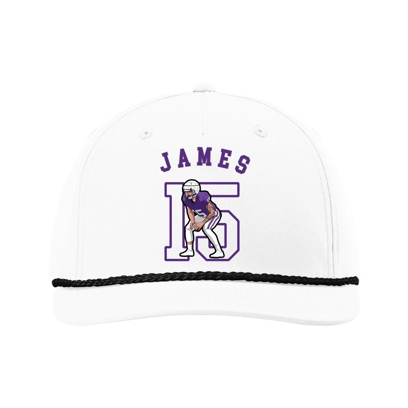 Five-Panel Classic Rope Cap — Shirsey Arch in White