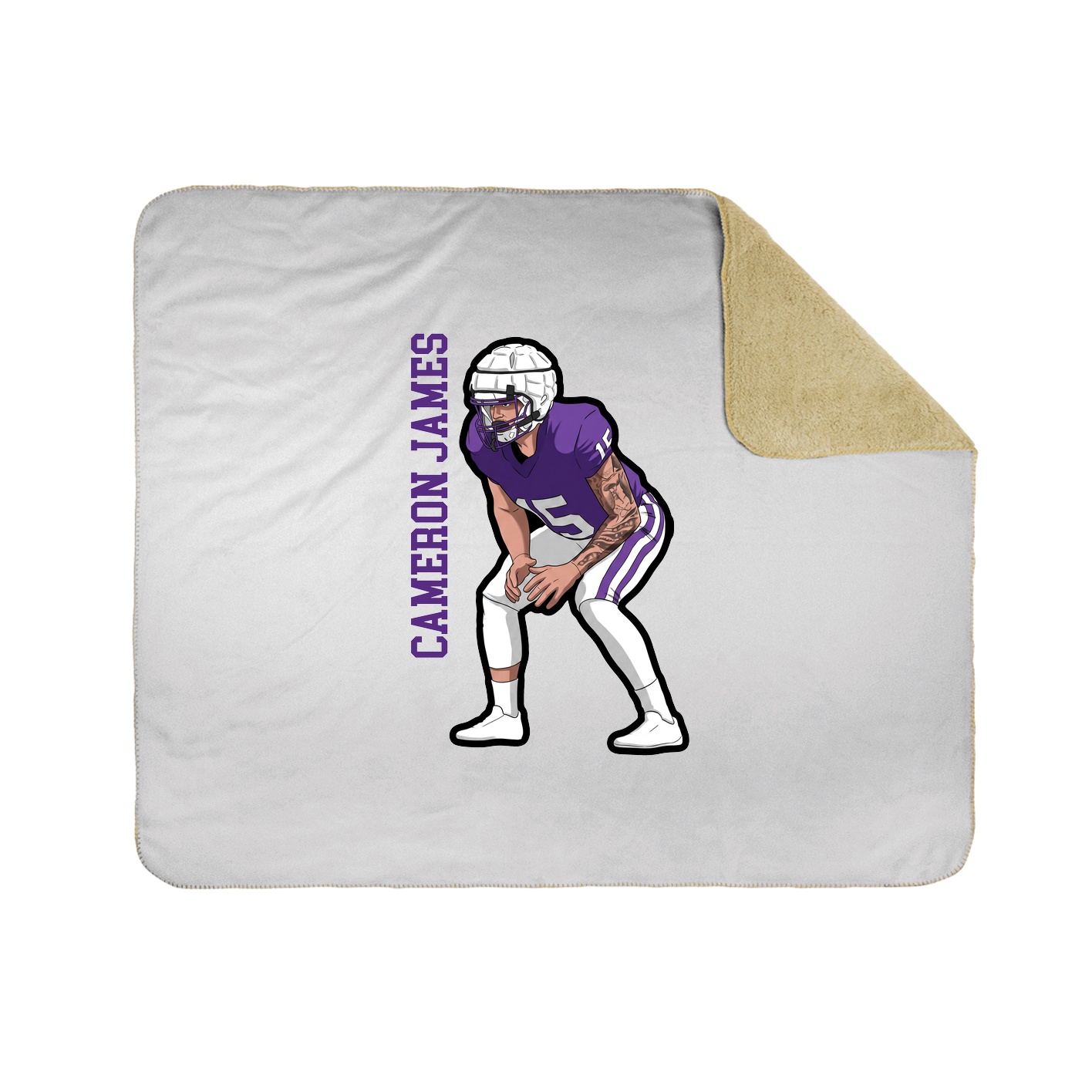 Throw Blanket — Name Vertical in White