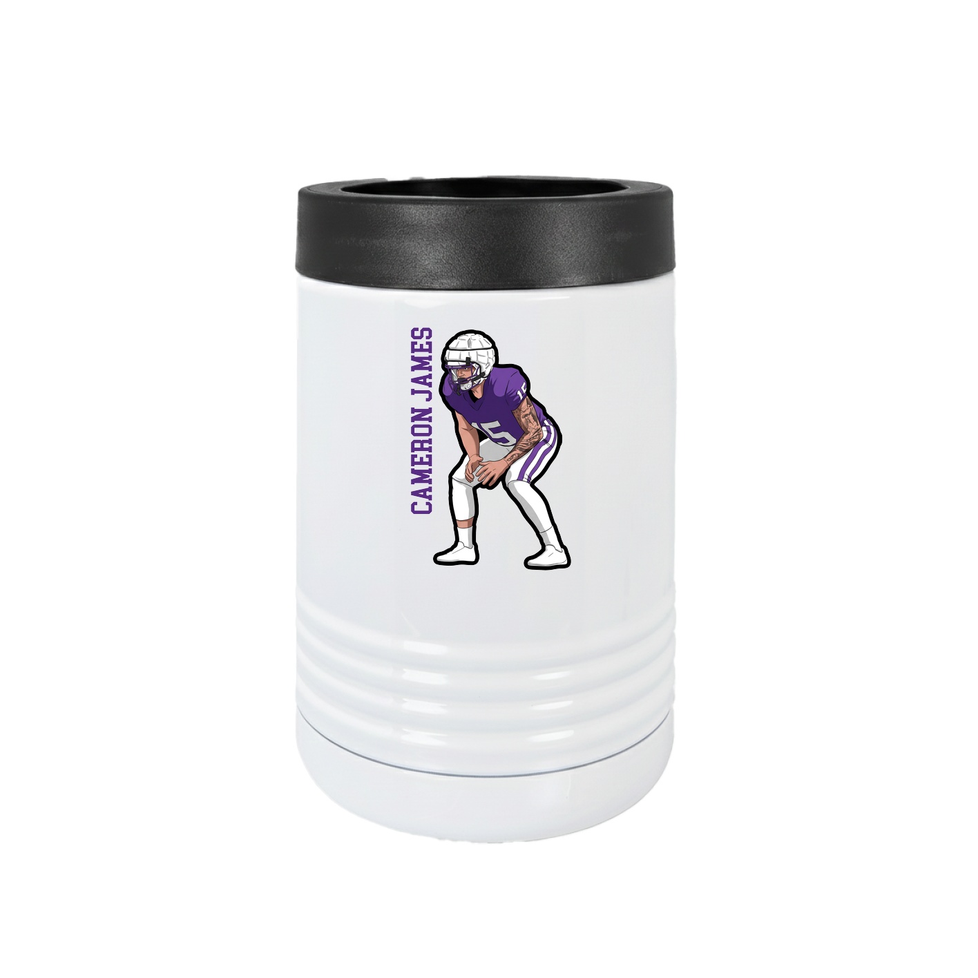 Beverage Holder — Name Vertical in White