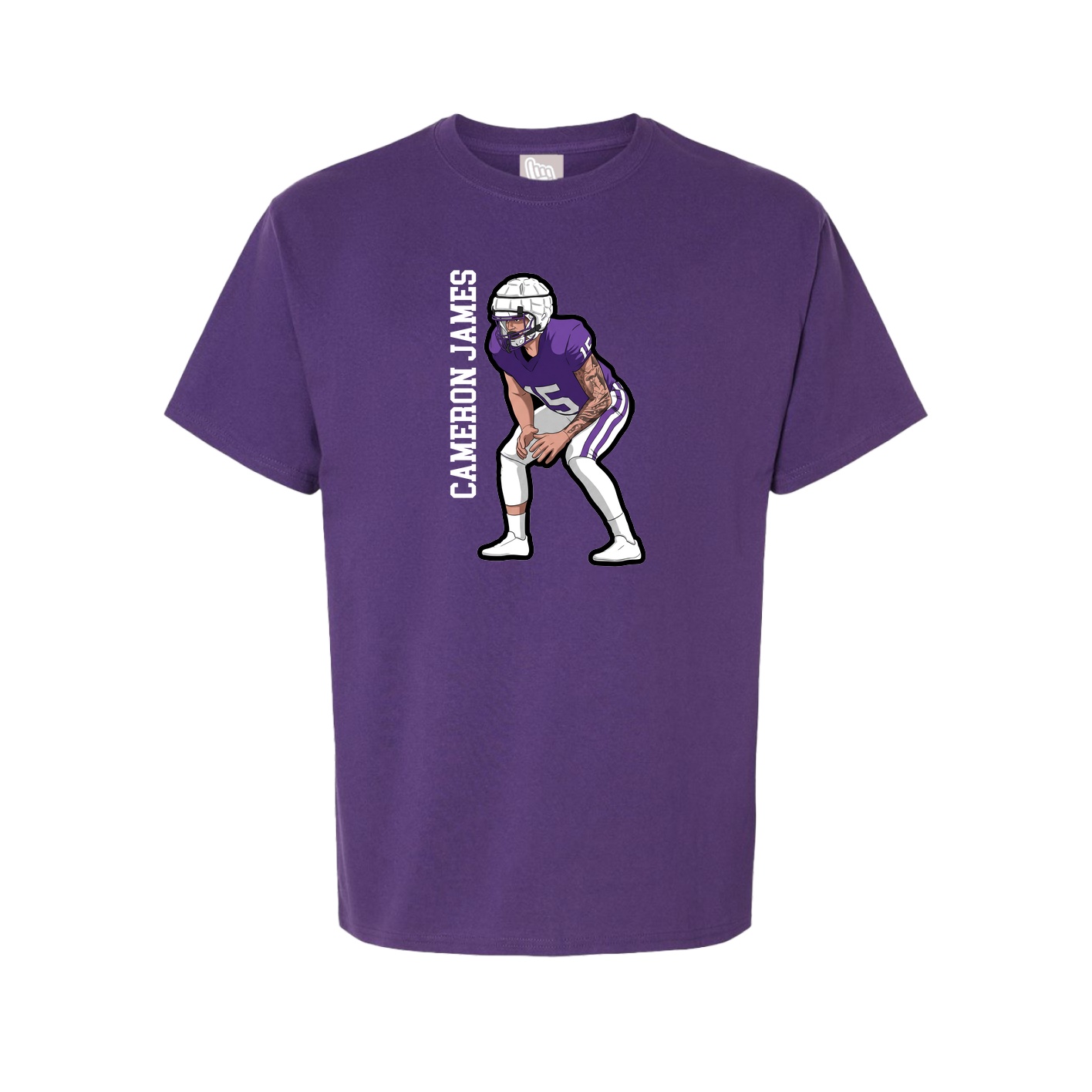 Tee — Name Vertical in Purple