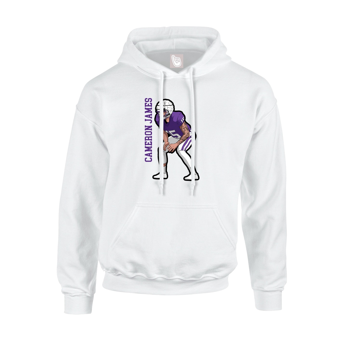 Hoodie — Name Vertical in White