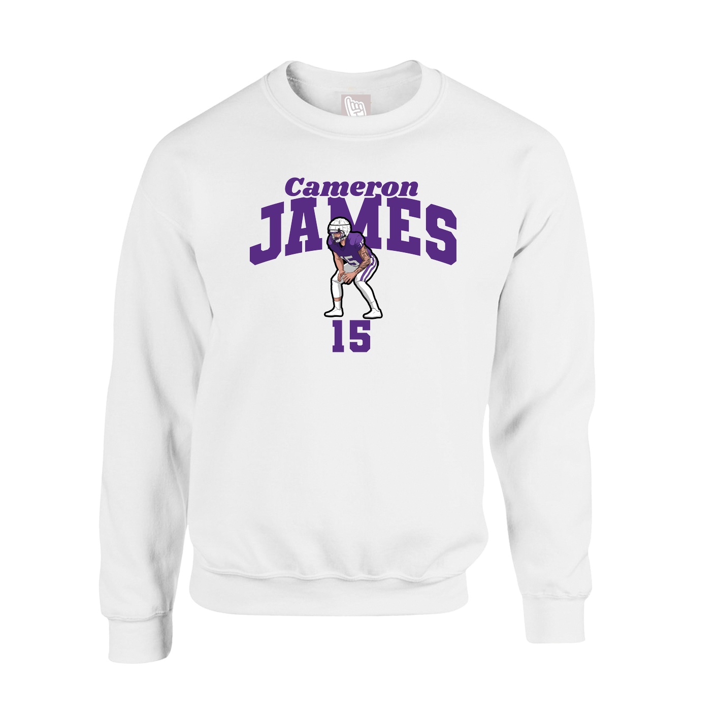 Fleece Crew — Signature Arch in White