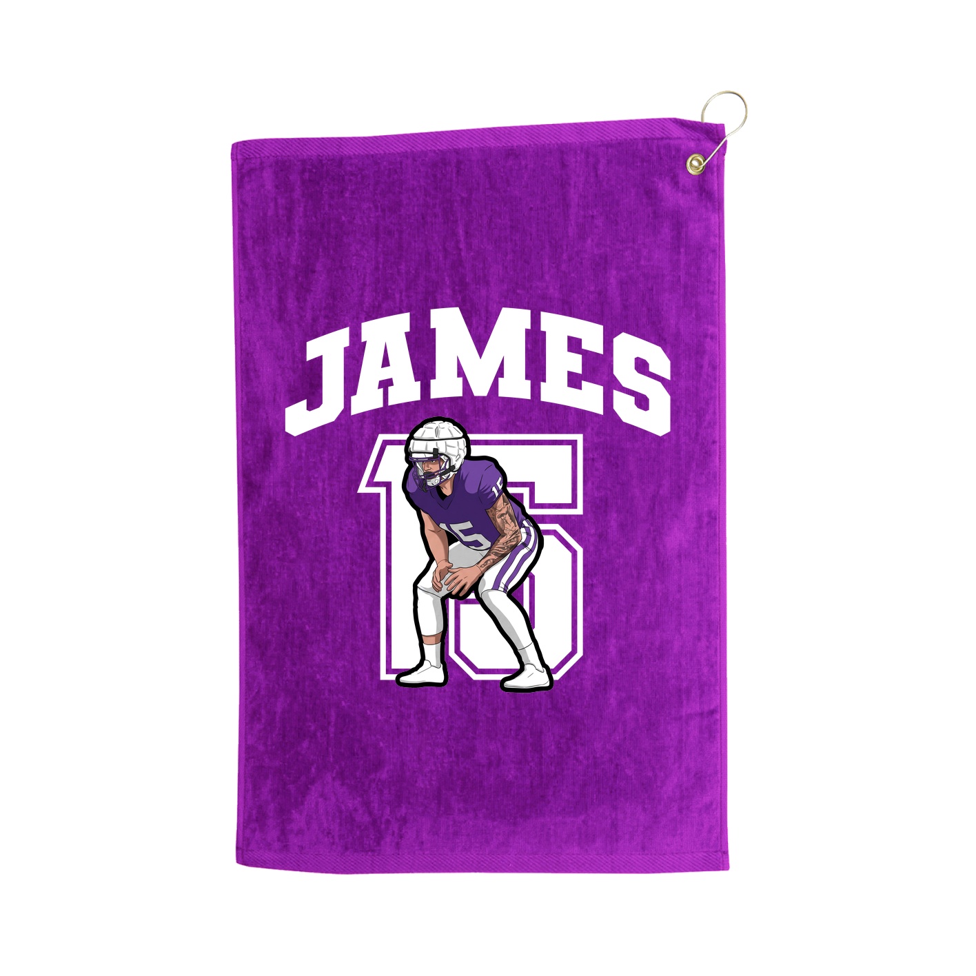 Golf Towel — Number in Purple