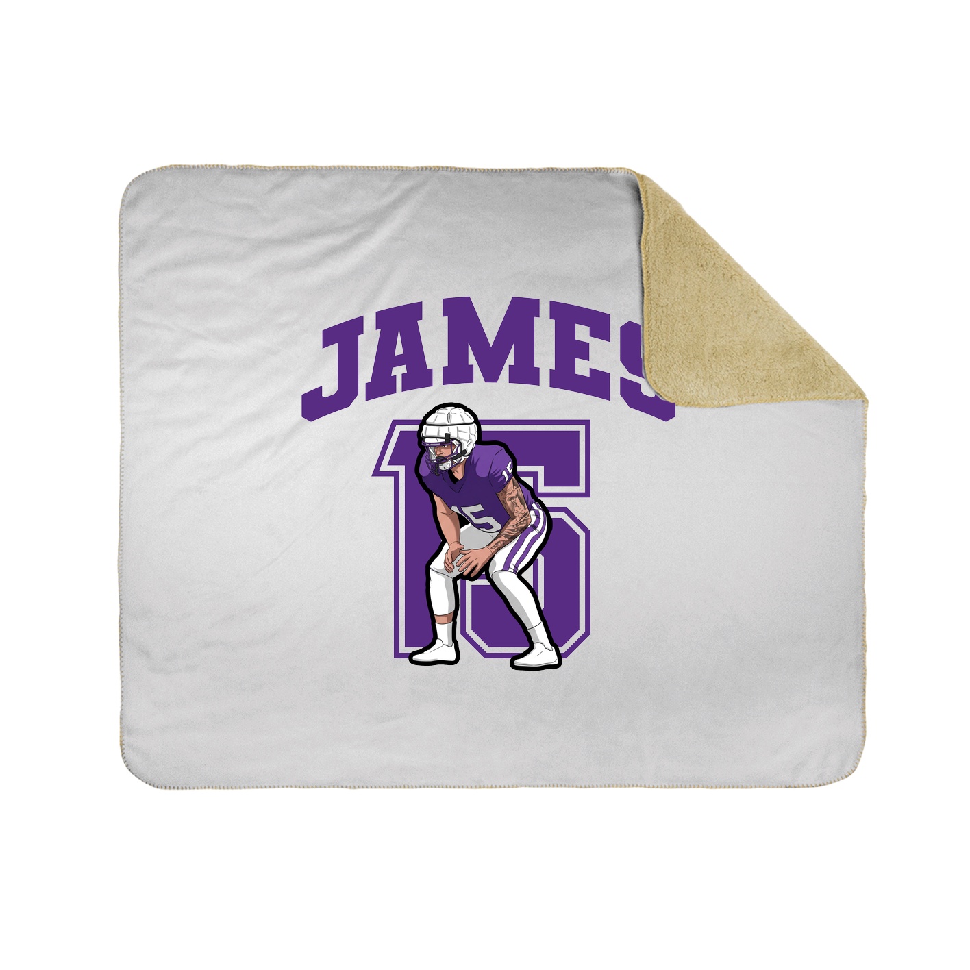 Throw Blanket — Number in White