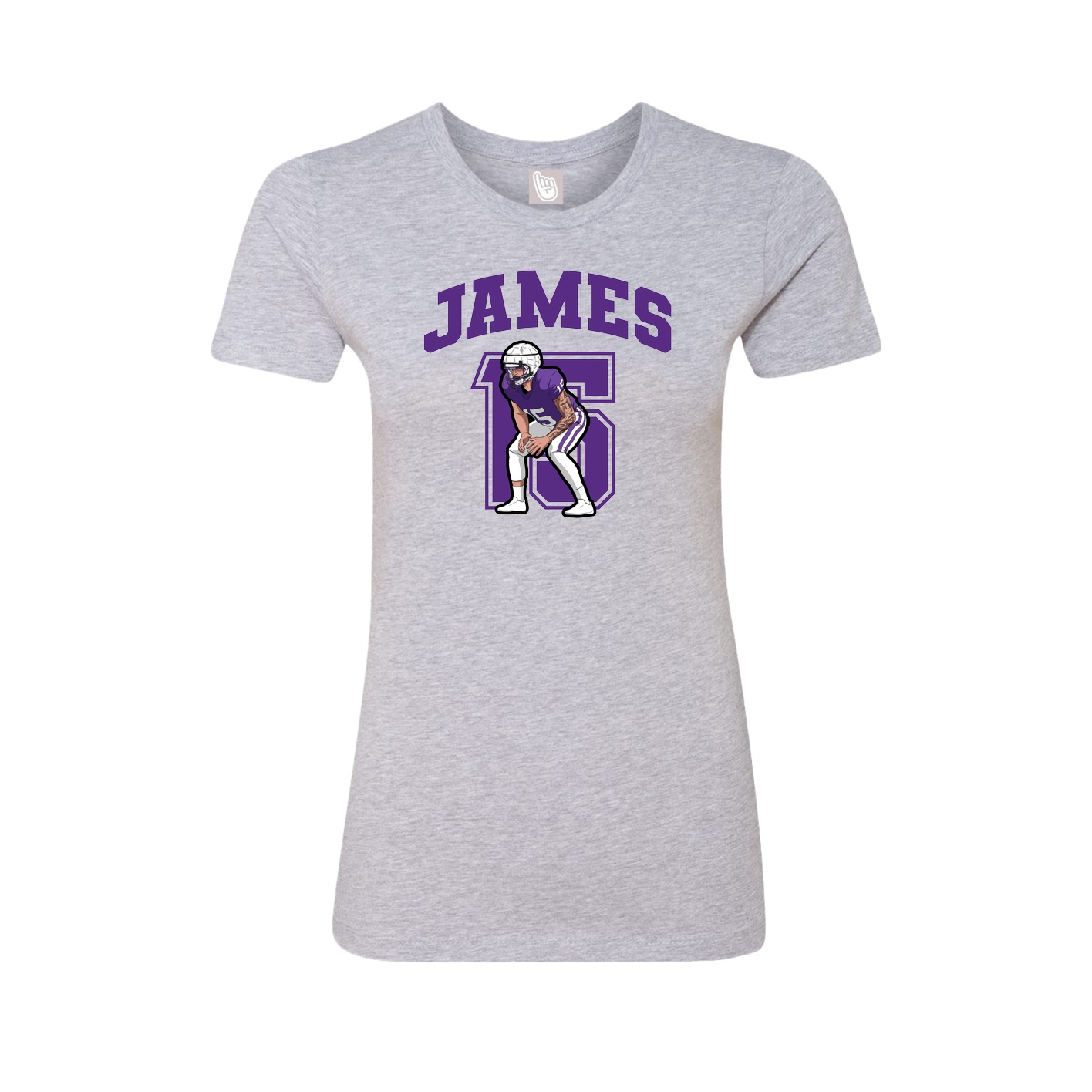 Fitted Women's Tee — Number in Grey