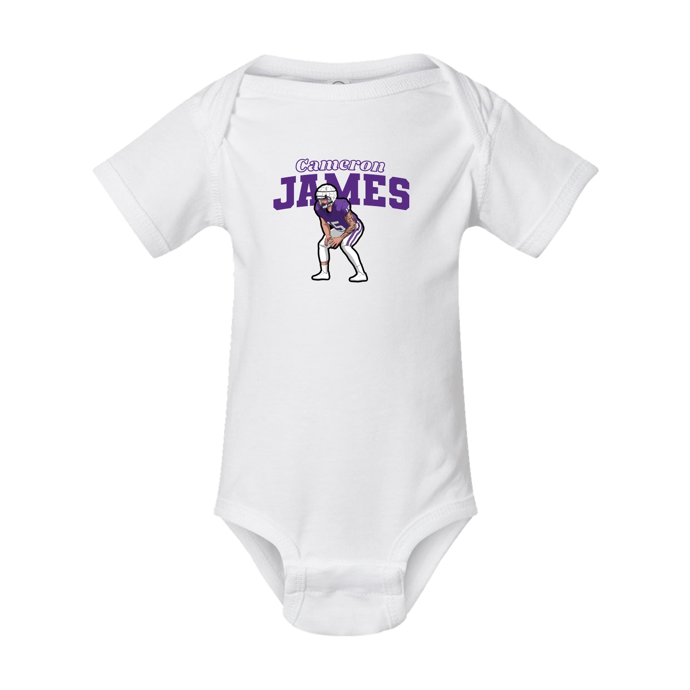 Baby Onesie — Name Arch in White