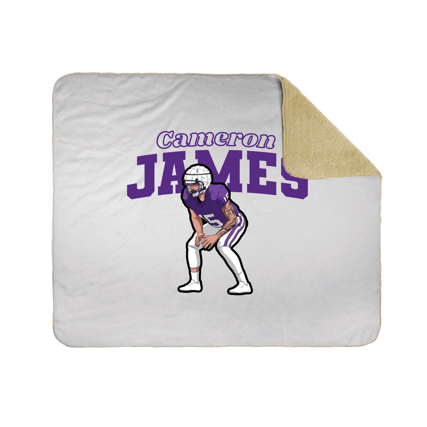 Throw Blanket — Name Arch in White