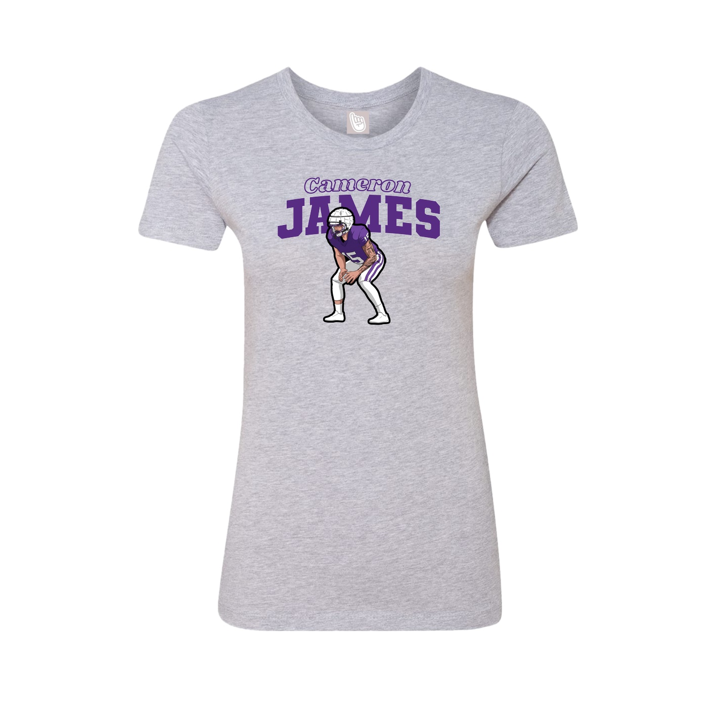 Fitted Women's Tee — Name Arch in Grey