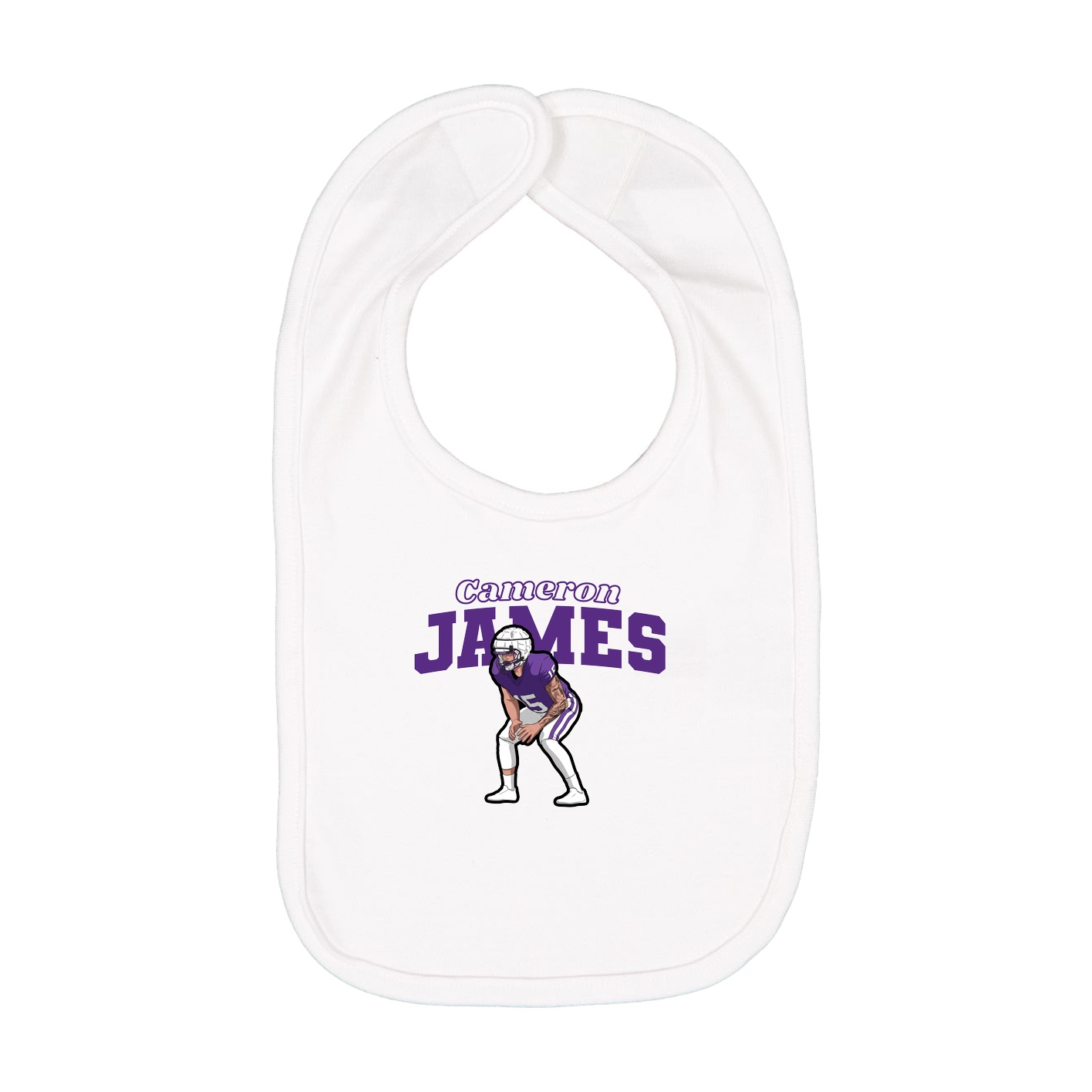 Infant Bib — Name Arch in White