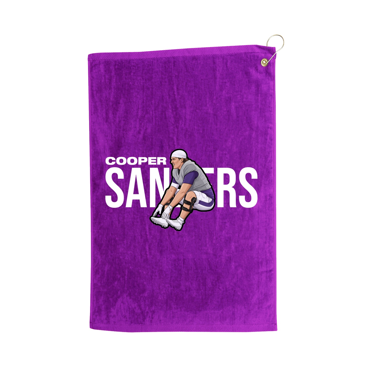 Golf Towel — Player Name in Purple