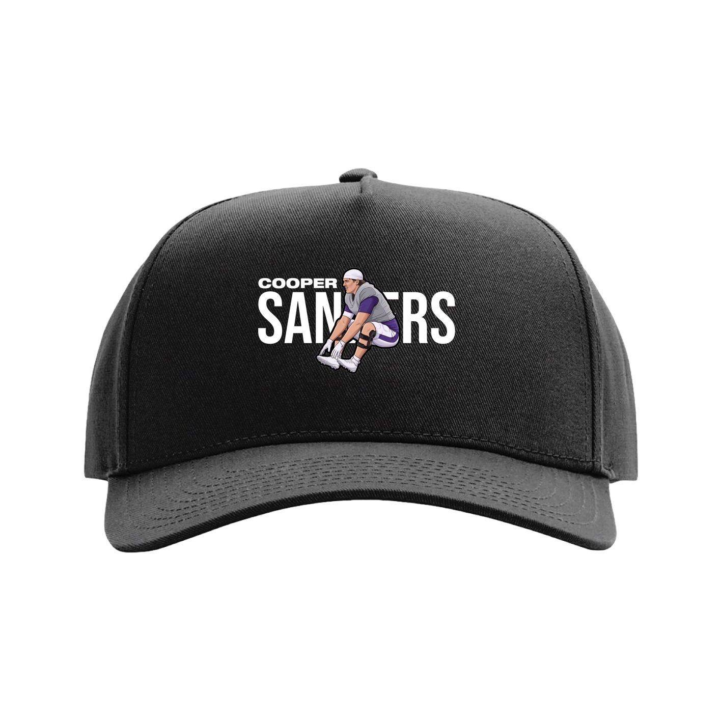 Full Fabric Five-Panel Champ Cap — Player Name in Black