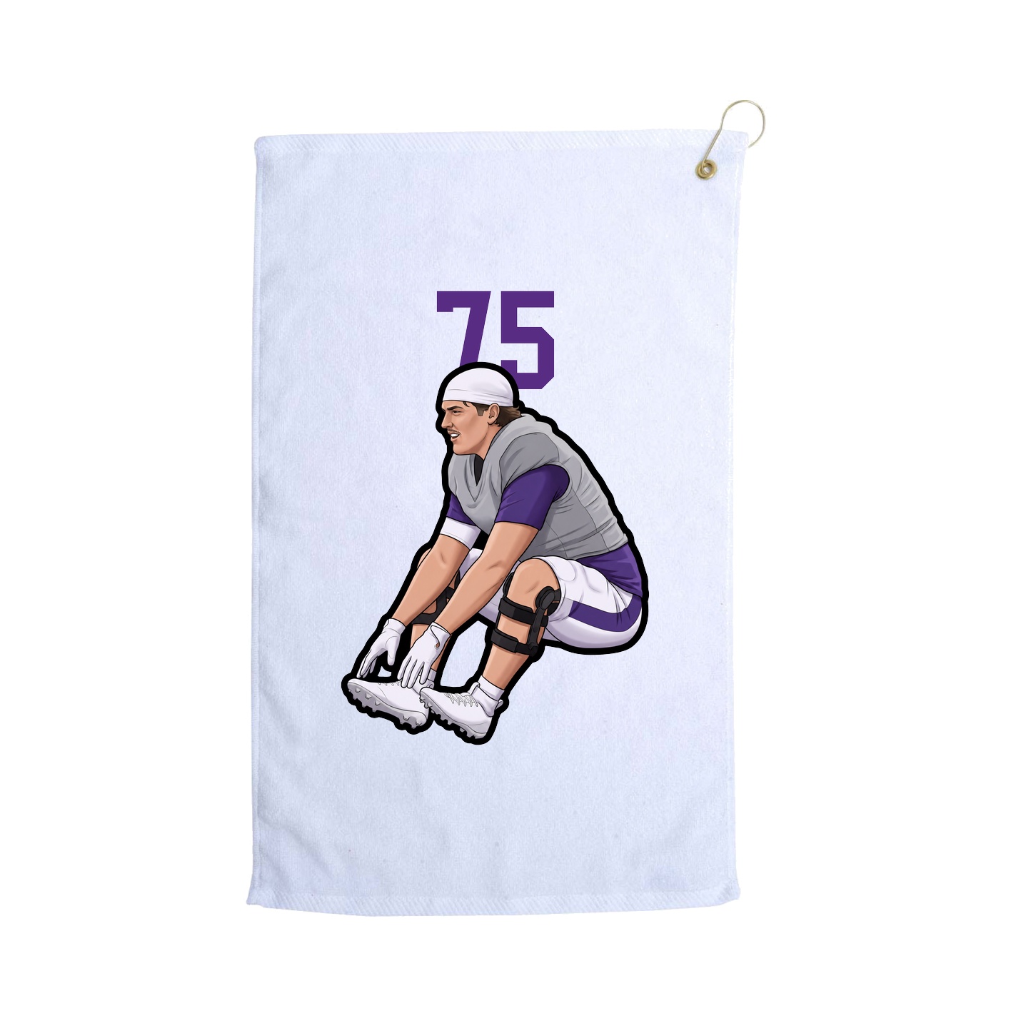 Golf Towel — Number Top in White