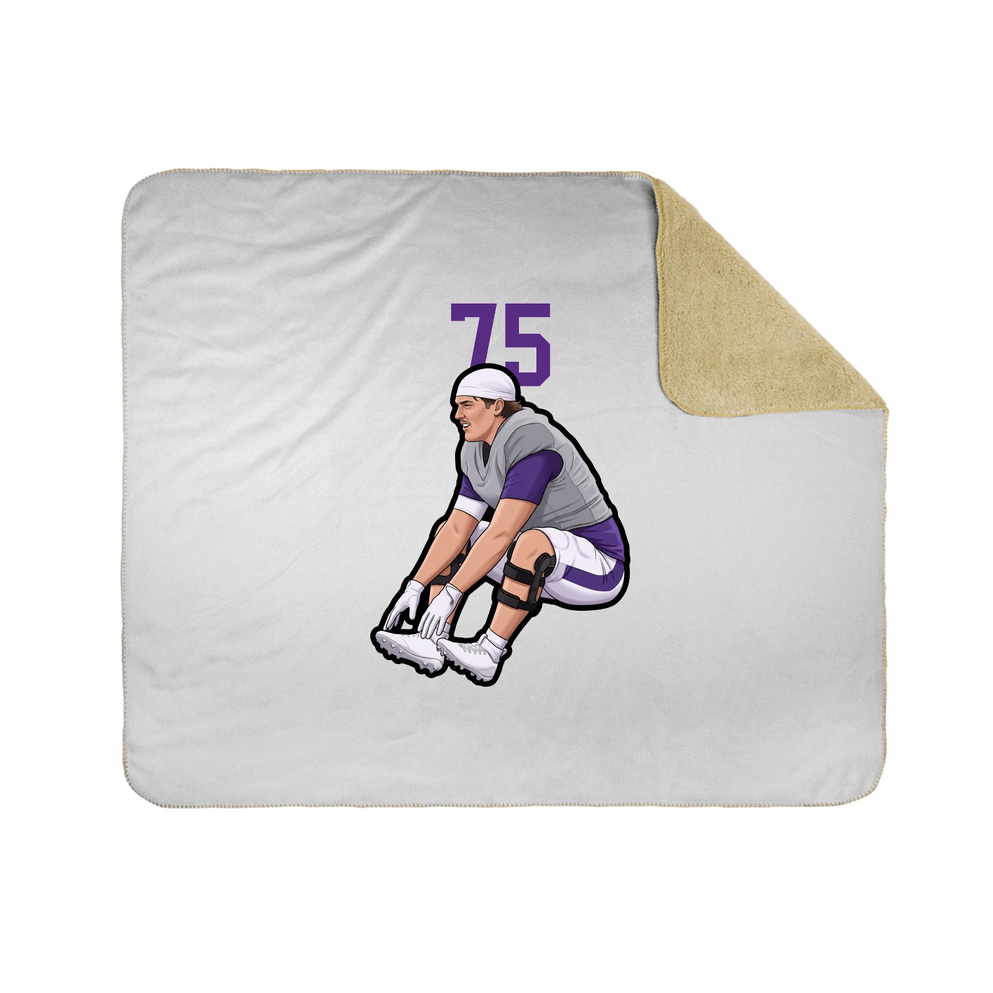 Throw Blanket — Number Top in White