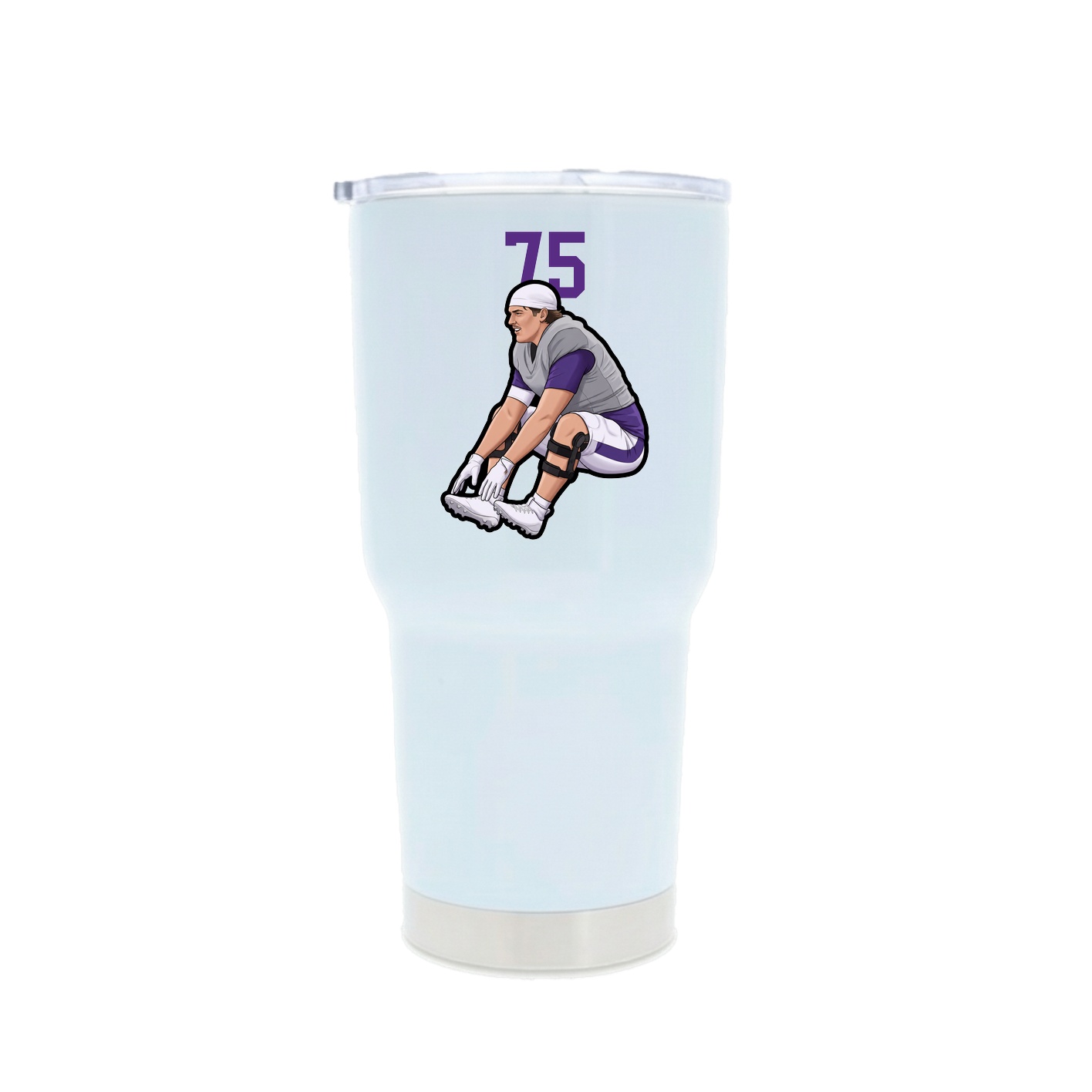 30oz Stainless Steel Tumbler — Number Top in White