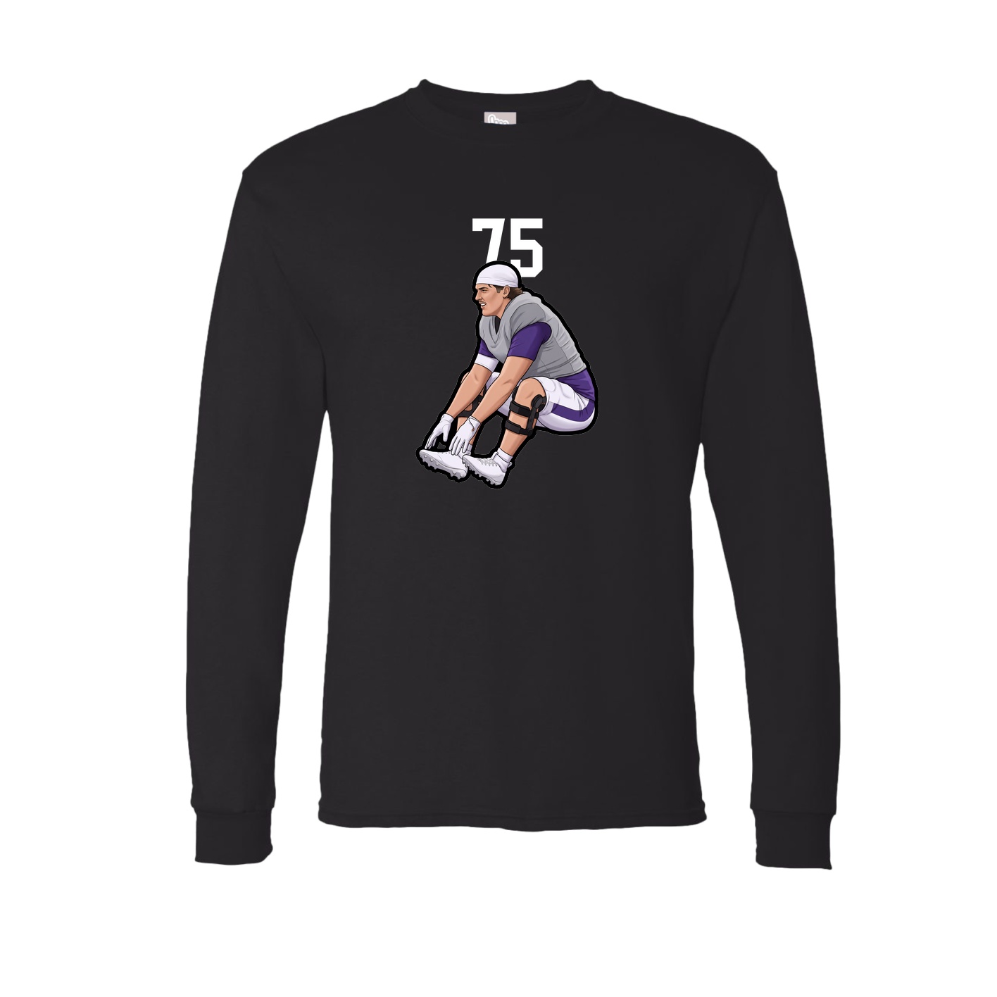 Long Sleeve Tee — Number Top in Black