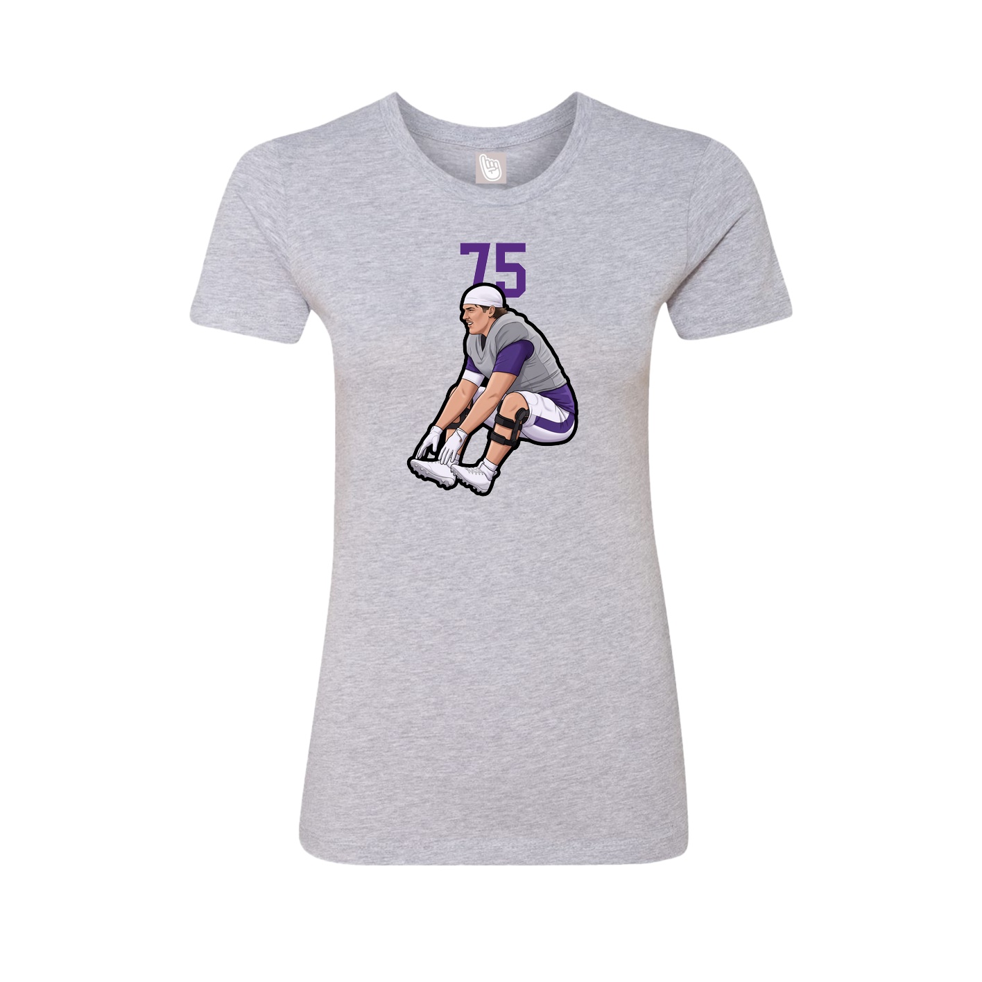 Fitted Women's Tee — Number Top in Grey