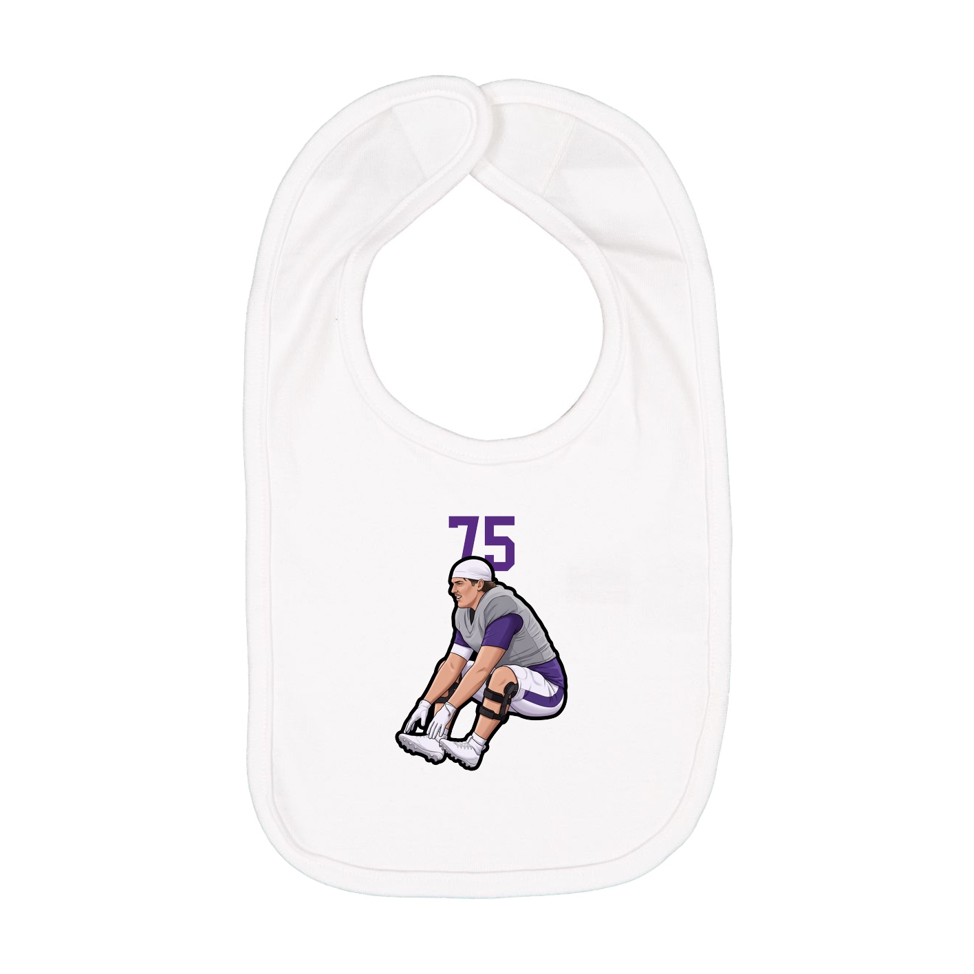 Infant Bib — Number Top in White