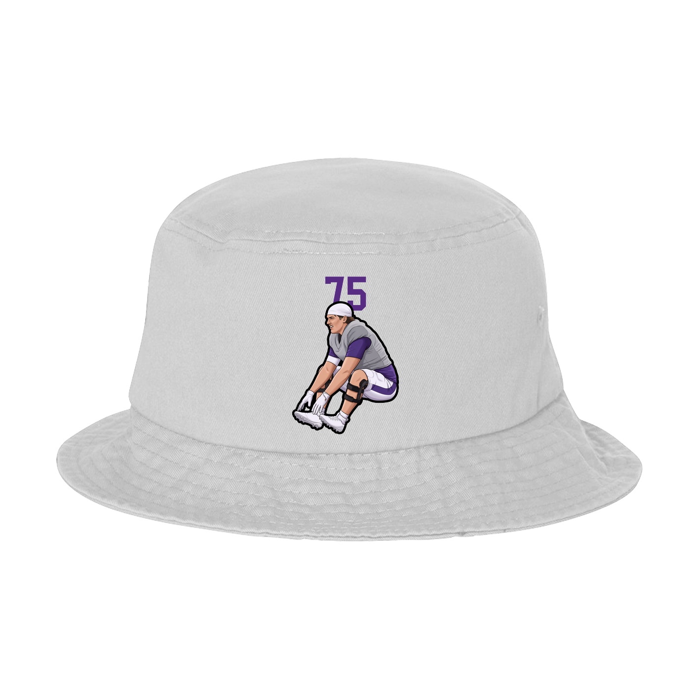 Bucket Cap — Number Top in White