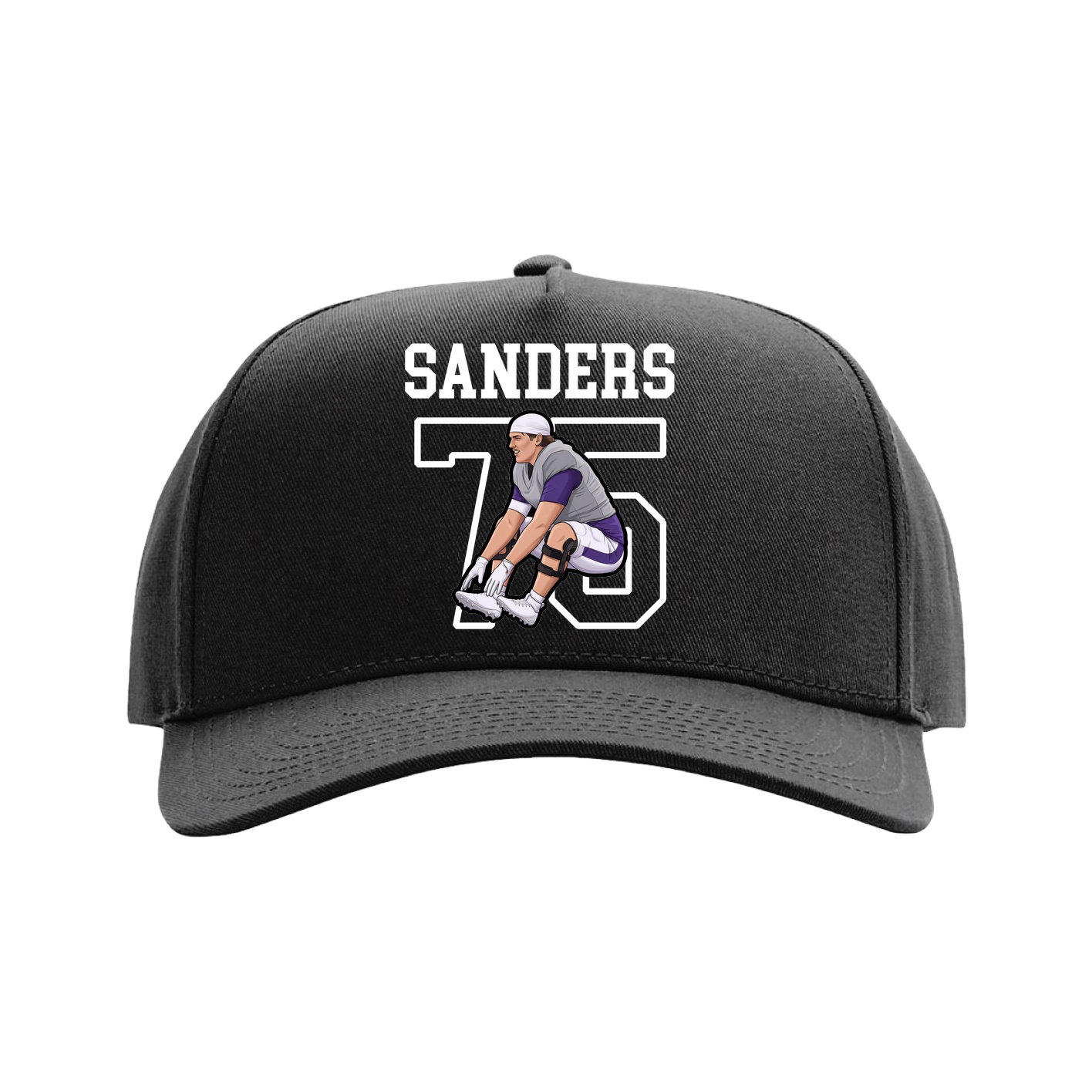 Full Fabric Five-Panel Champ Cap — Shirsey in Black