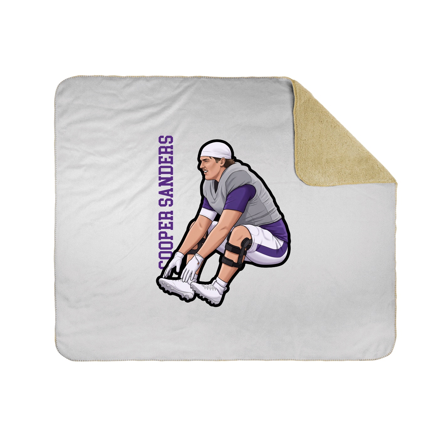 Throw Blanket — Name Vertical in White